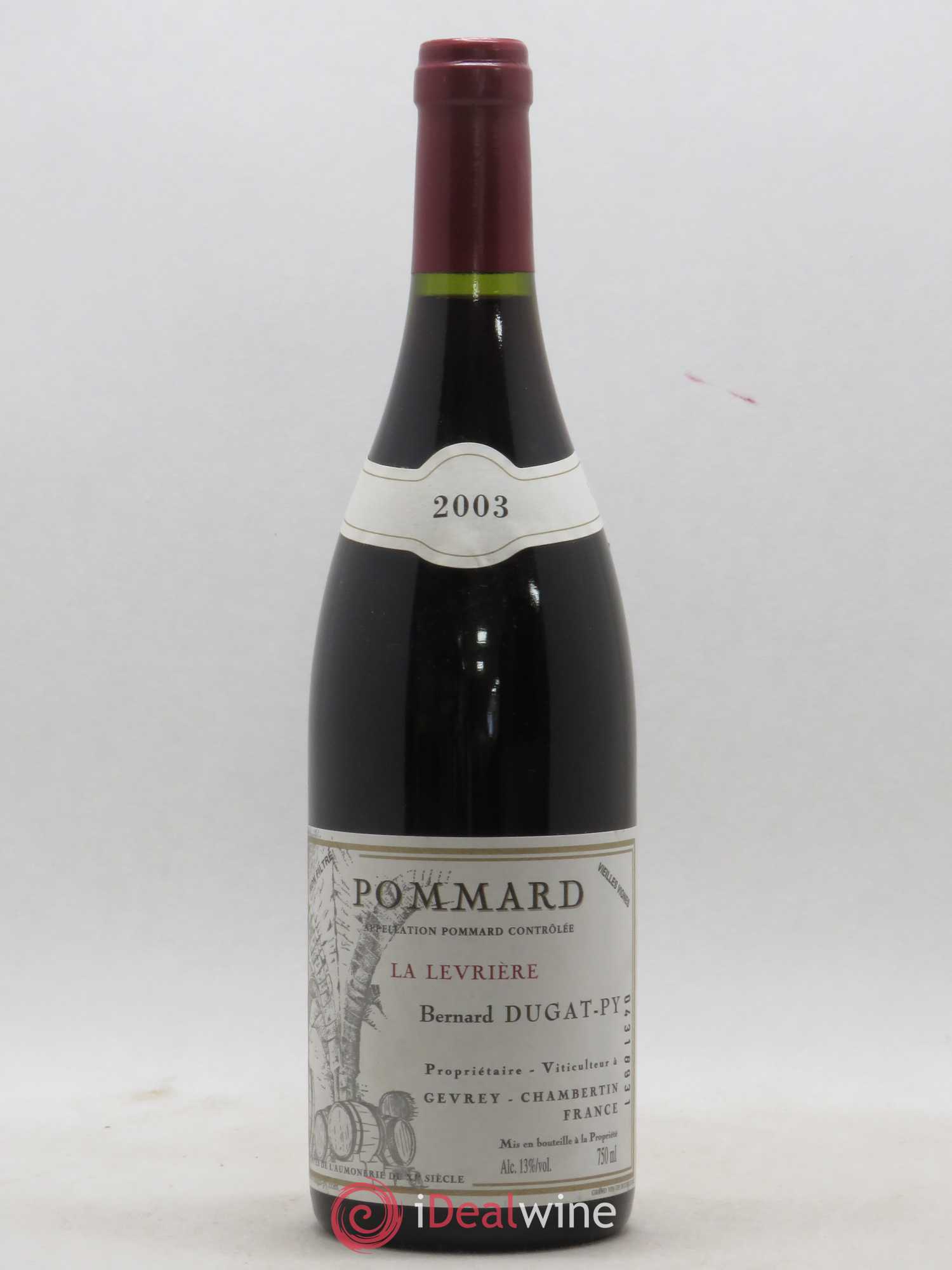 Pommard La Levrière Dugat-Py (sans prix de réserve) 2003 - Lot de 1 bouteille - 0