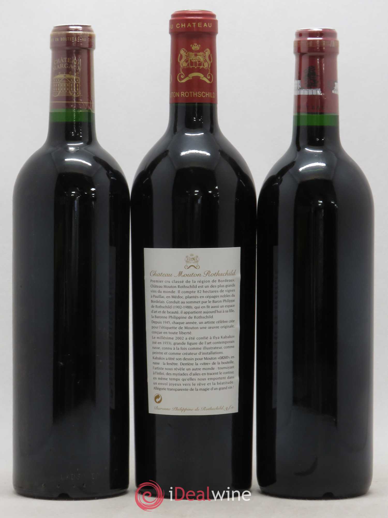 Caisse Collection Duclot 1 PETRUS, 1 LATOUR, 1 HAUT BRION, 1 LA MISSION HAUT BRION, 1 AUSONE, 1 CHEVAL BLANC, 1 MOUTON ROTHSCHILD, 1 MARGAUX, 1 LAFITE ROTHSCHILD 2002 - Posten von 9 Flaschen - 2