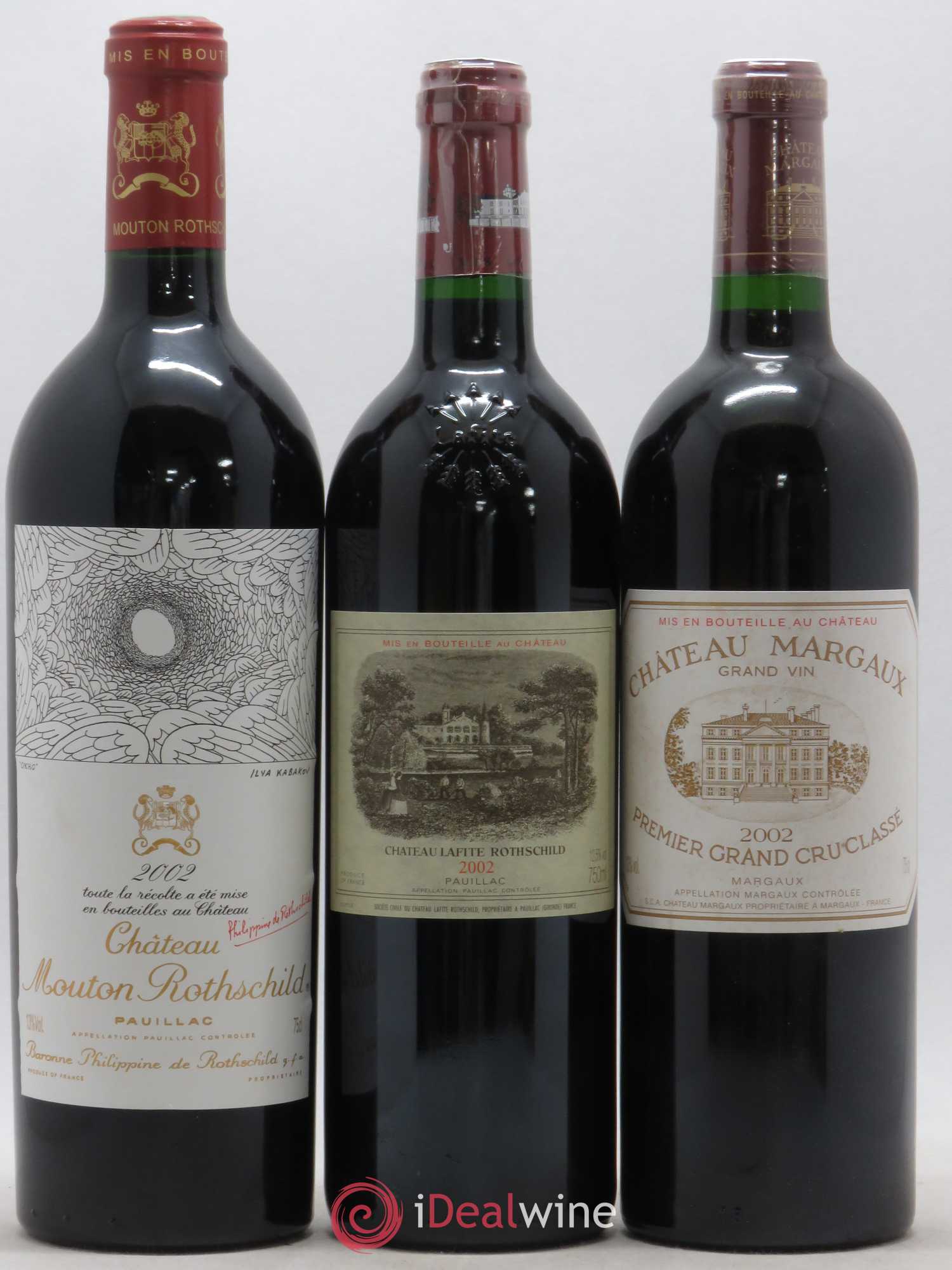Caisse Collection Duclot 1 PETRUS, 1 LATOUR, 1 HAUT BRION, 1 LA MISSION HAUT BRION, 1 AUSONE, 1 CHEVAL BLANC, 1 MOUTON ROTHSCHILD, 1 MARGAUX, 1 LAFITE ROTHSCHILD 2002 - Posten von 9 Flaschen - 1