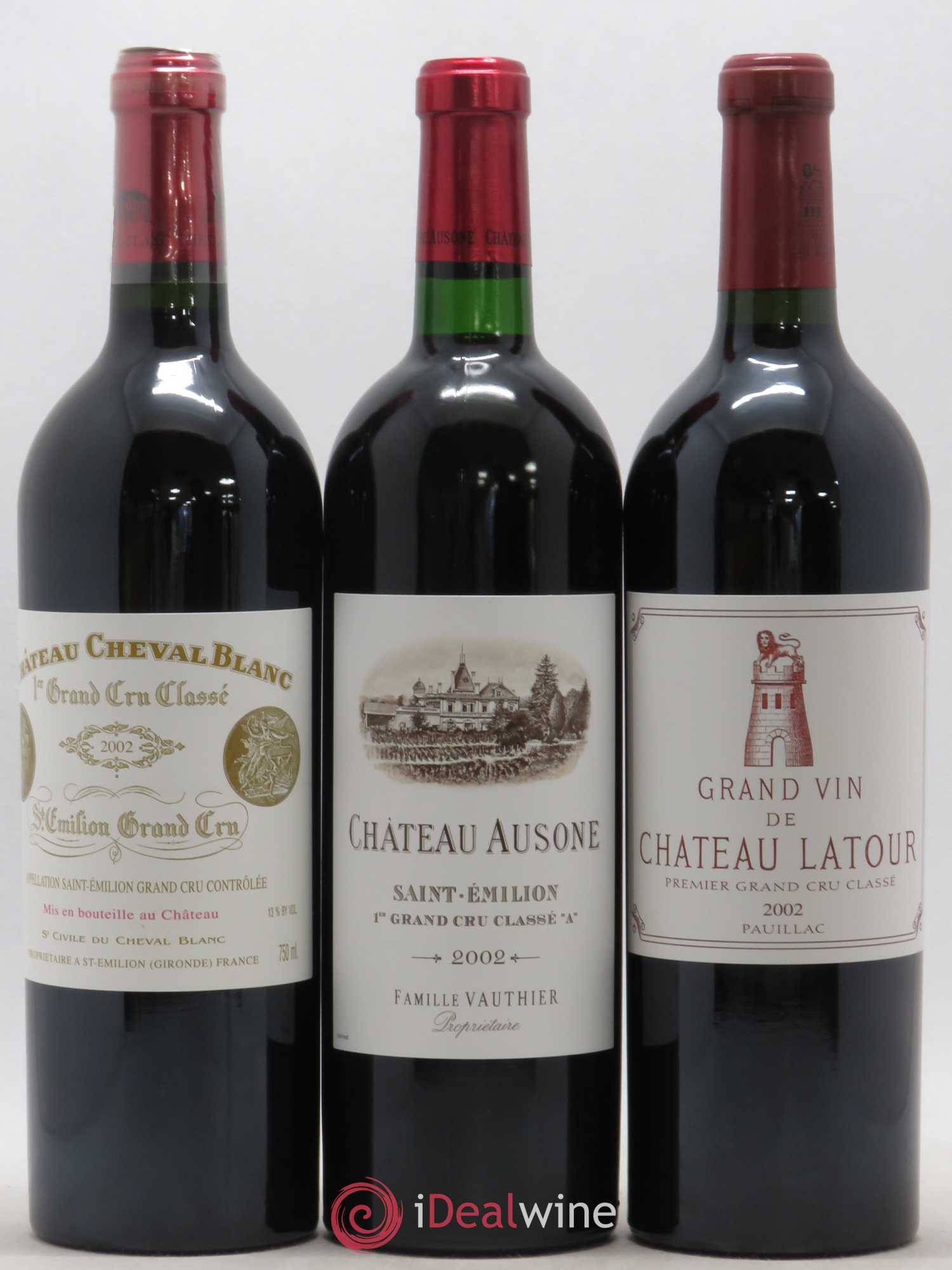 Caisse Collection Duclot 1 PETRUS, 1 LATOUR, 1 HAUT BRION, 1 LA MISSION HAUT BRION, 1 AUSONE, 1 CHEVAL BLANC, 1 MOUTON ROTHSCHILD, 1 MARGAUX, 1 LAFITE ROTHSCHILD 2002 - Posten von 9 Flaschen - 5