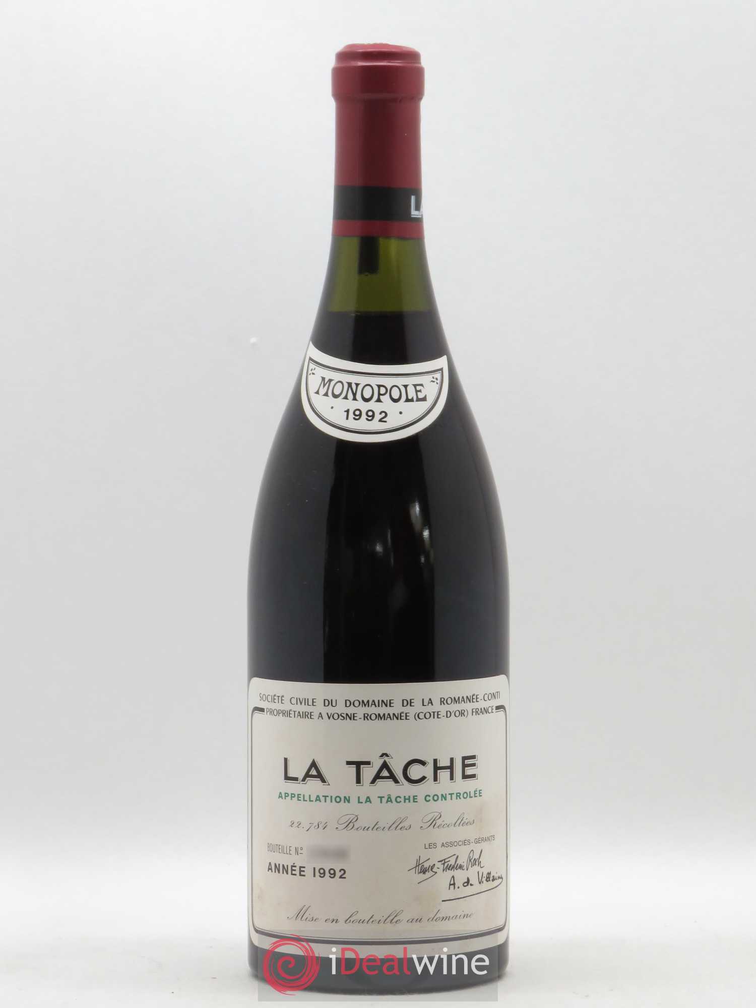 La Tâche Grand Cru Domaine de la Romanée-Conti 1992 - Lot de 1 bouteille - 0
