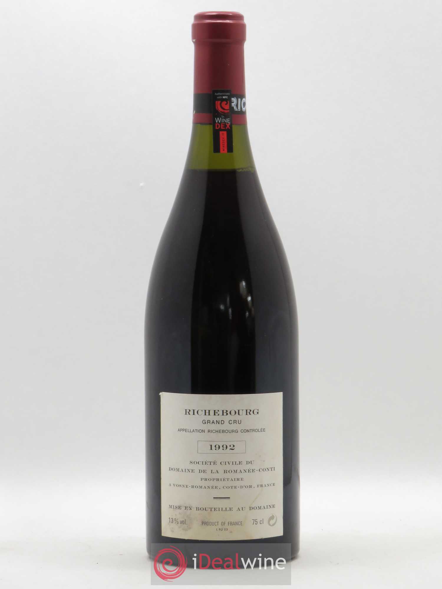 Richebourg Grand Cru Domaine de la Romanée-Conti 1992 - Lot de 1 bouteille - 1