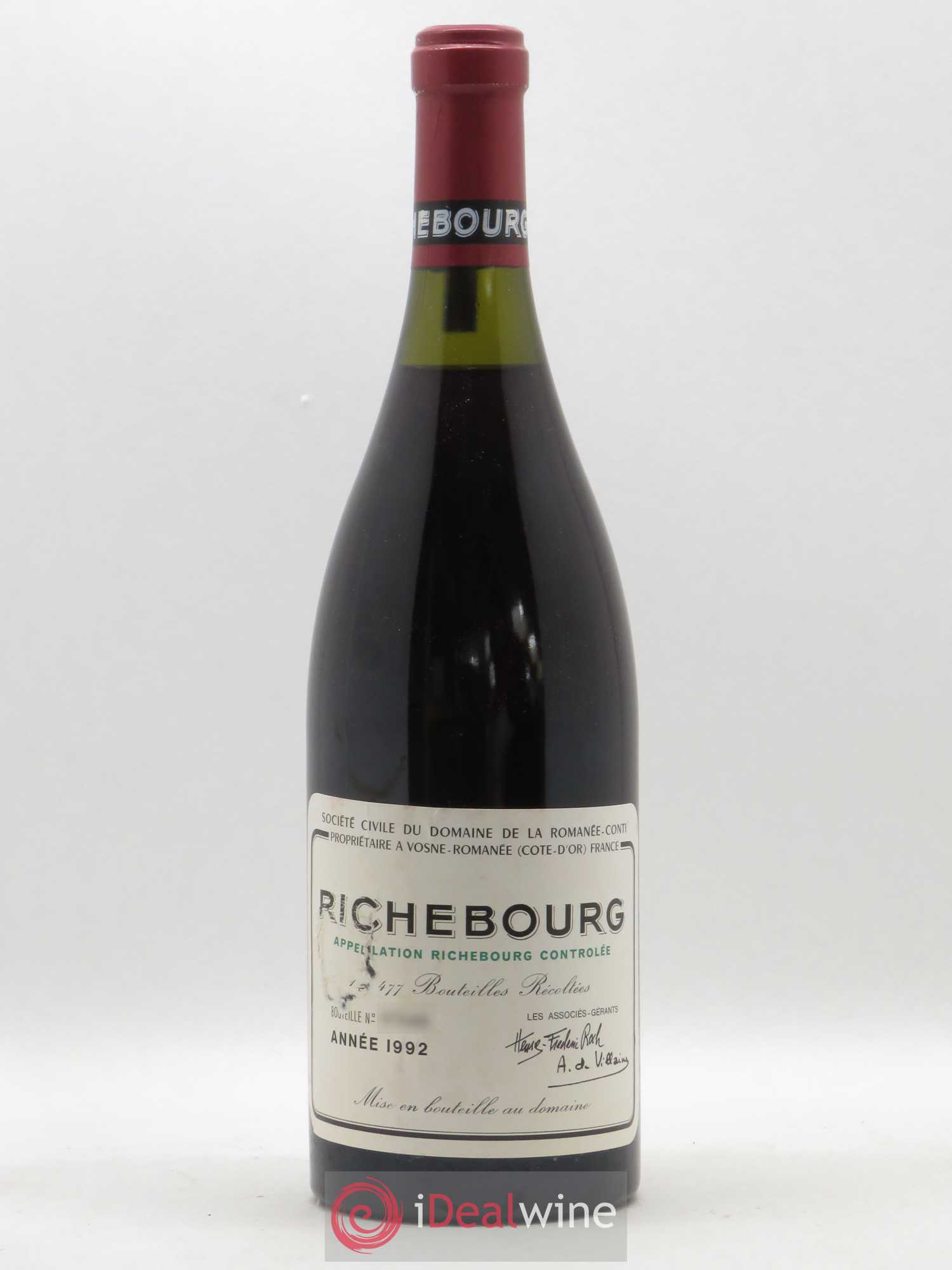 Richebourg Grand Cru Domaine de la Romanée-Conti 1992 - Lot de 1 bouteille - 0