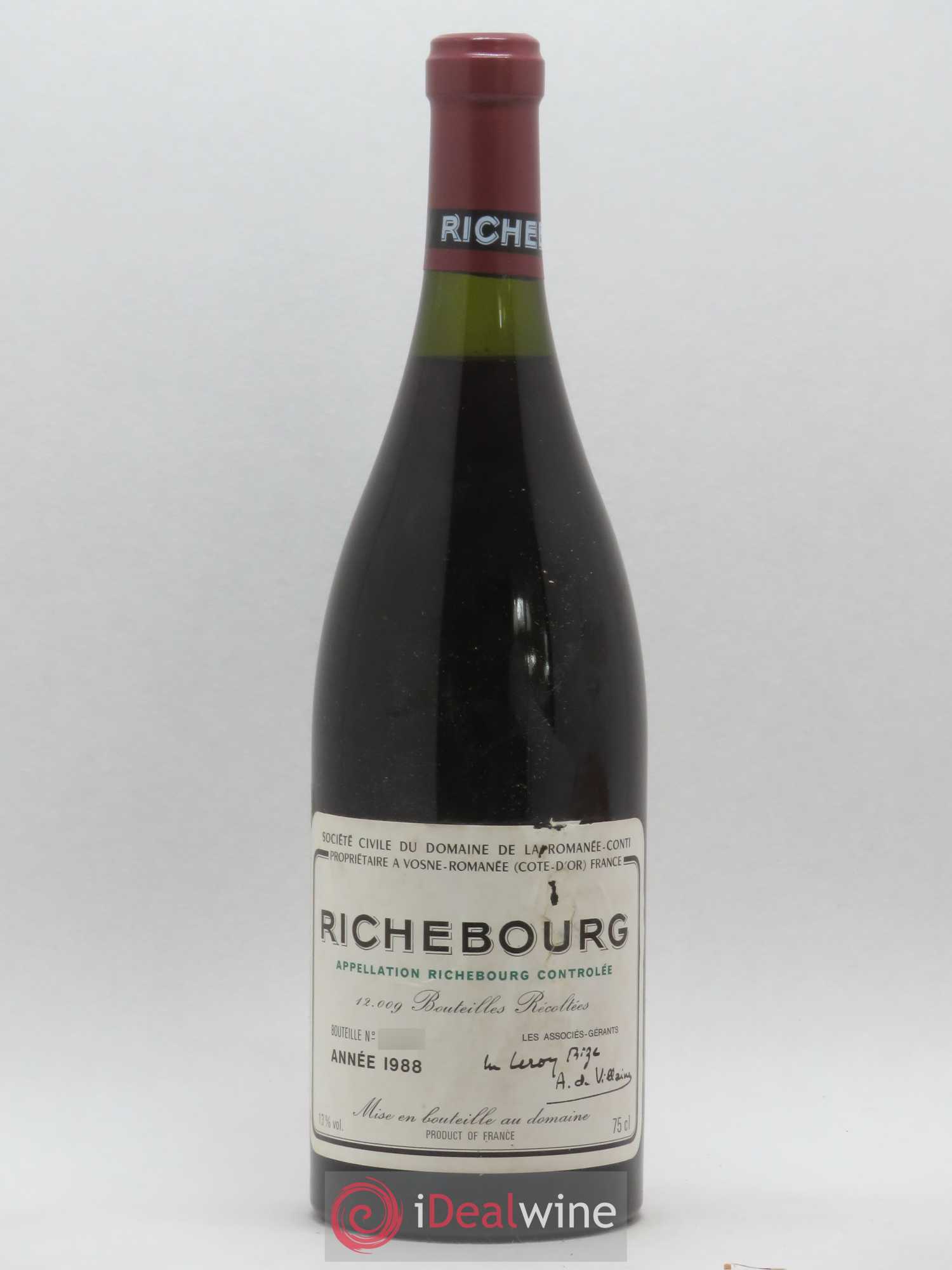 Caisse Domaine de la Romanée Conti Domaine de la Romanée-Conti 1 La Tache Grand Cru - 3 Richebourg Grand Cru 1988 - Lot de 4 bouteilles - 1