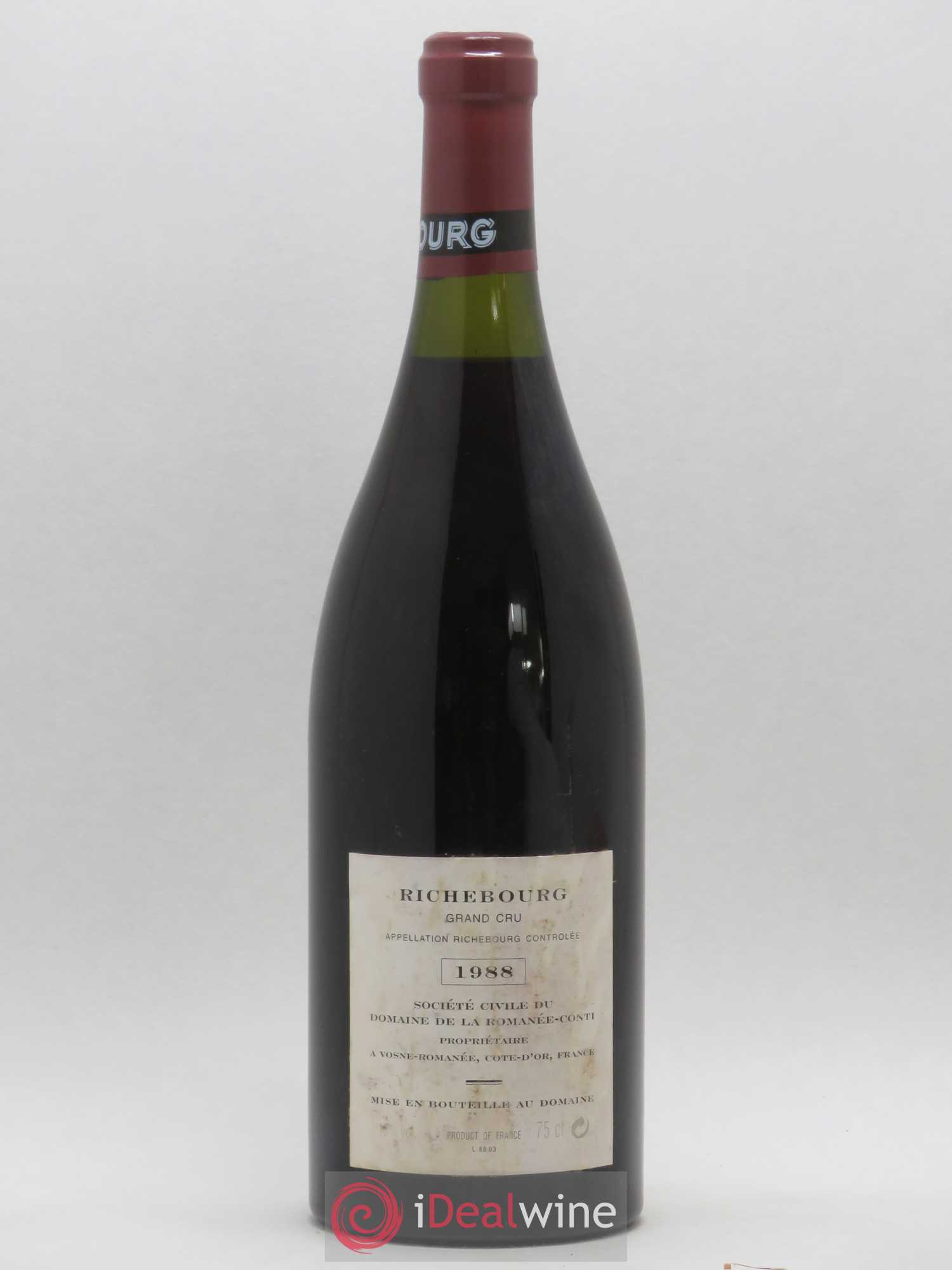 Caisse Domaine de la Romanée Conti Domaine de la Romanée-Conti 1 La Tache Grand Cru - 3 Richebourg Grand Cru 1988 - Lot de 4 bouteilles - 2