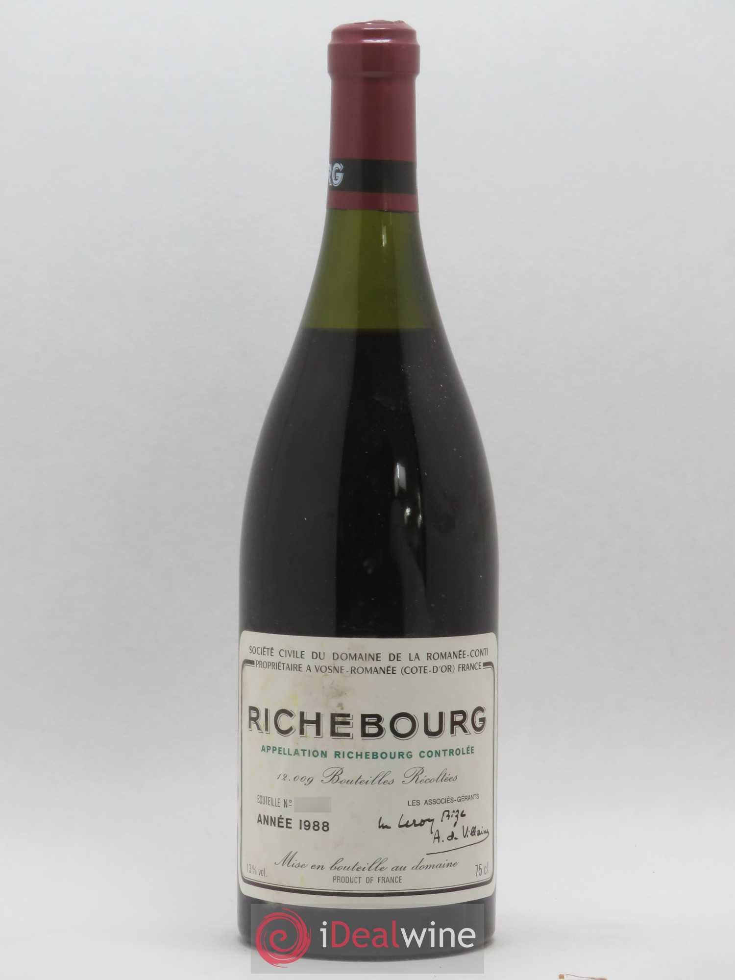 Caisse Domaine de la Romanée Conti Domaine de la Romanée-Conti 1 La Tache Grand Cru - 3 Richebourg Grand Cru 1988 - Lot de 4 bouteilles - 3