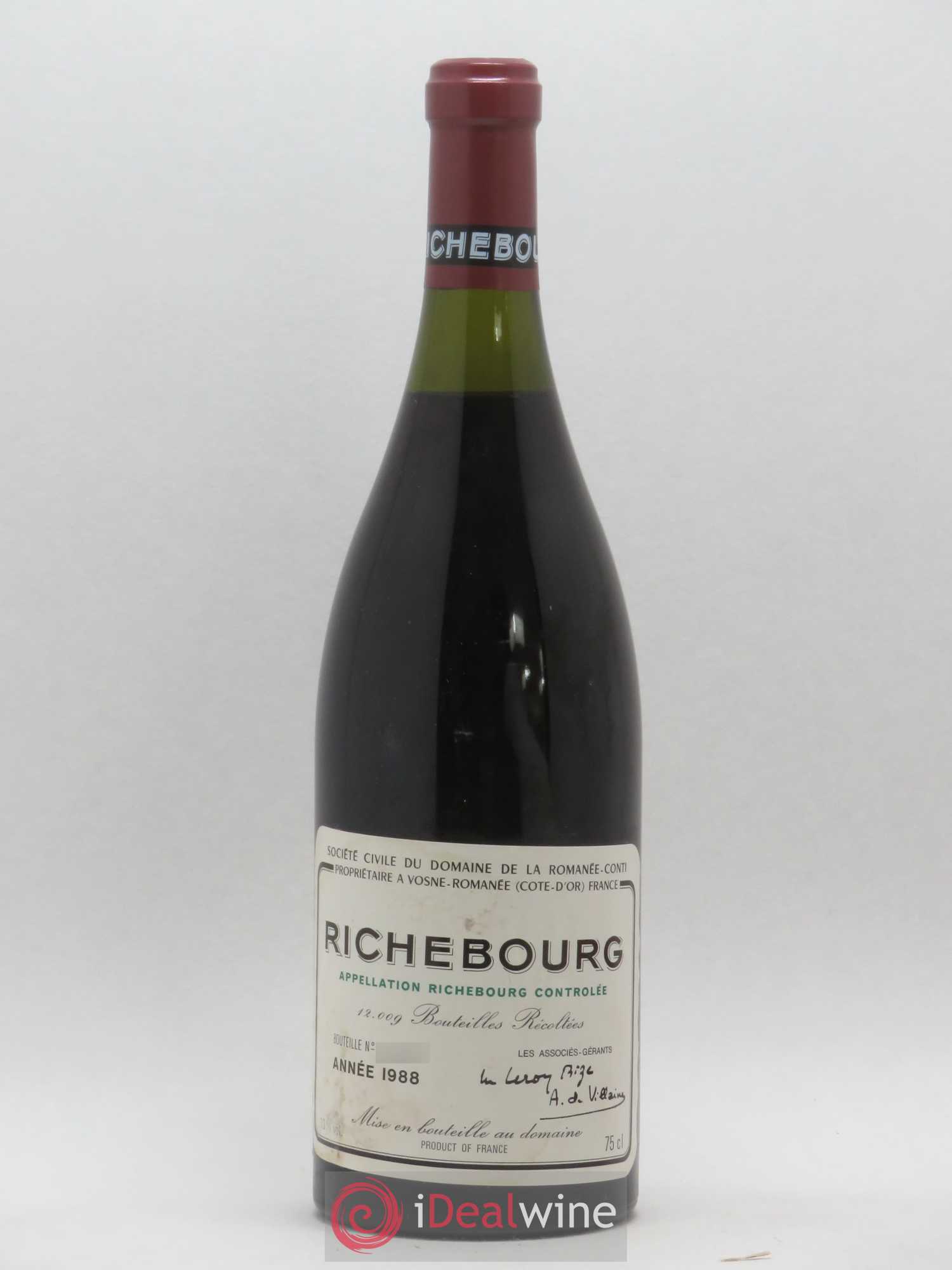 Caisse Domaine de la Romanée Conti Domaine de la Romanée-Conti 1 La Tache Grand Cru - 3 Richebourg Grand Cru 1988 - Lot de 4 bouteilles - 6