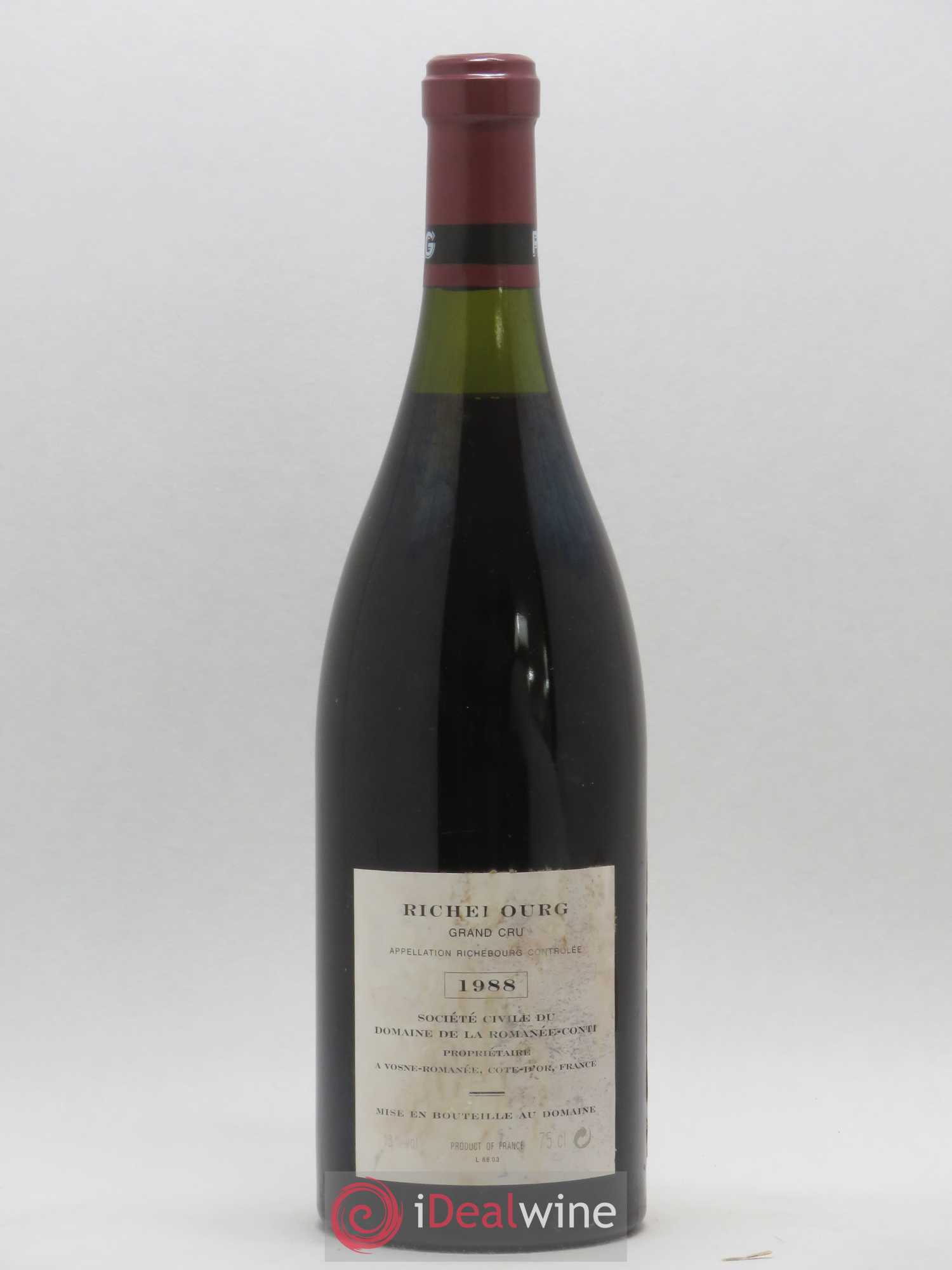 Caisse Domaine de la Romanée Conti Domaine de la Romanée-Conti 1 La Tache Grand Cru - 3 Richebourg Grand Cru 1988 - Lot de 4 bouteilles - 7