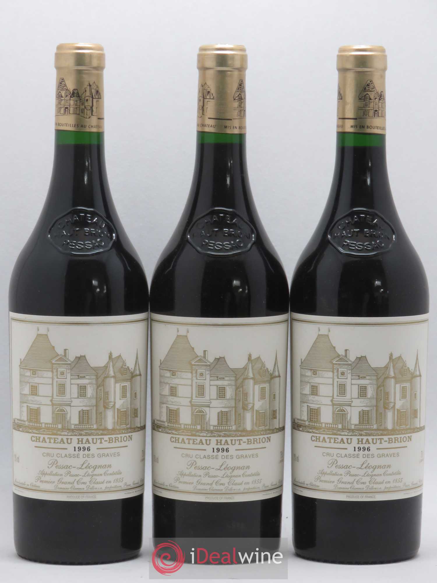 Château Haut Brion 1er Grand Cru Classé 1996 - Lot de 3 bouteilles - 0