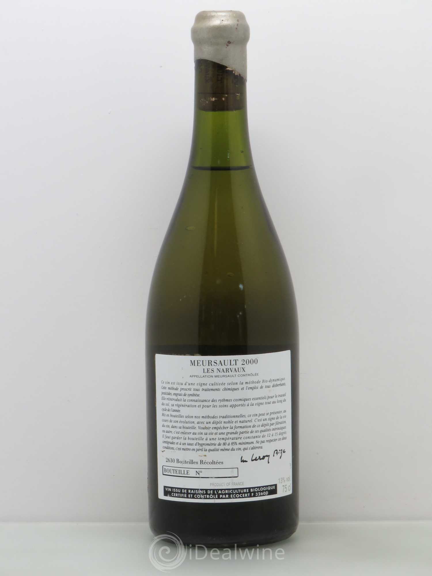 Meursault Les Narvaux d'Auvenay (Domaine) 2000 - Lot de 1 bouteille - 1