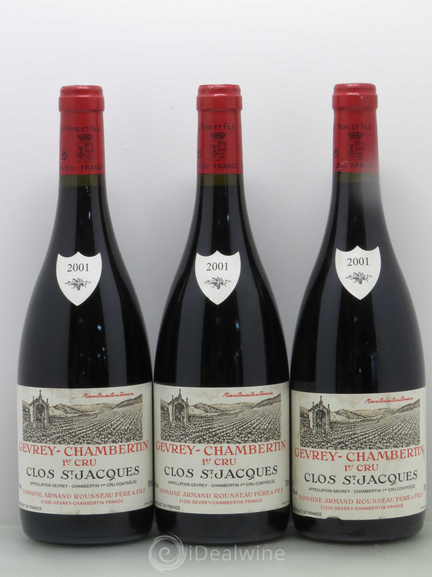 Gevrey-Chambertin 1er Cru Clos Saint-Jacques Armand Rousseau (Domaine) 2001 - Lot de 3 bouteilles - 0