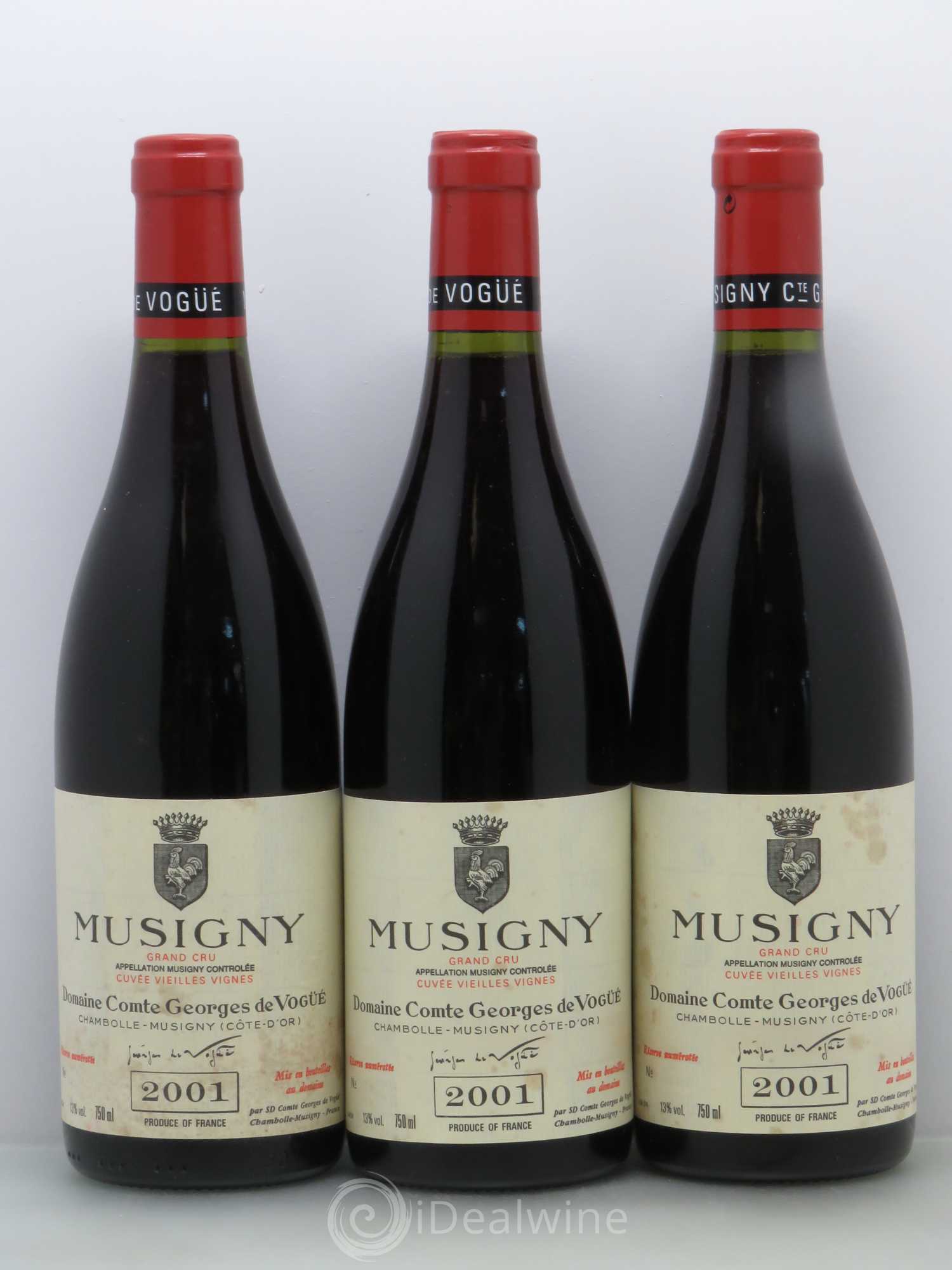 Musigny Grand Cru Cuvée Vieilles Vignes Comte Georges de Vogüé 2001 - Lot de 3 bouteilles - 0