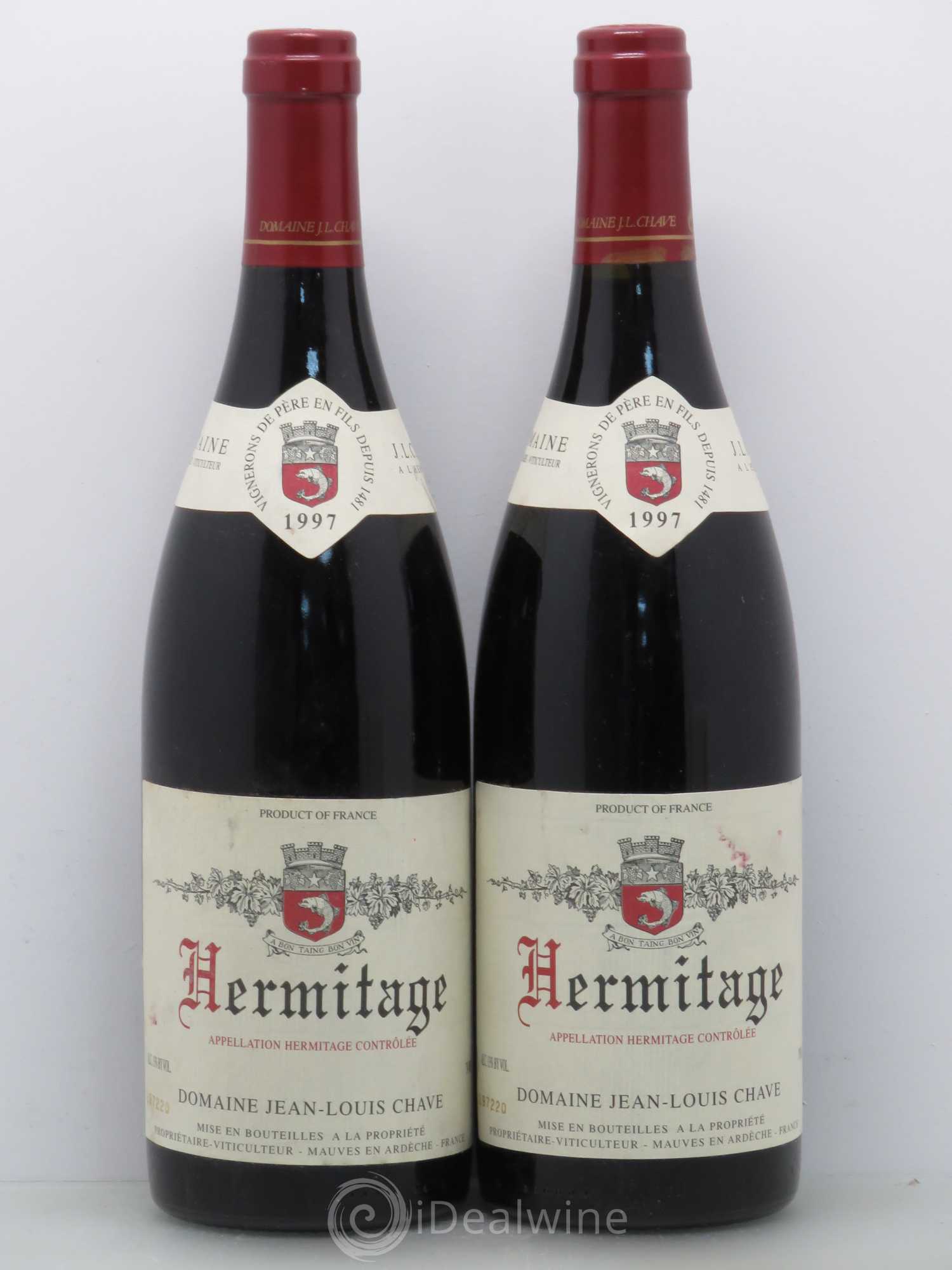Hermitage Jean-Louis Chave 1997 - Lot de 2 bouteilles - 0