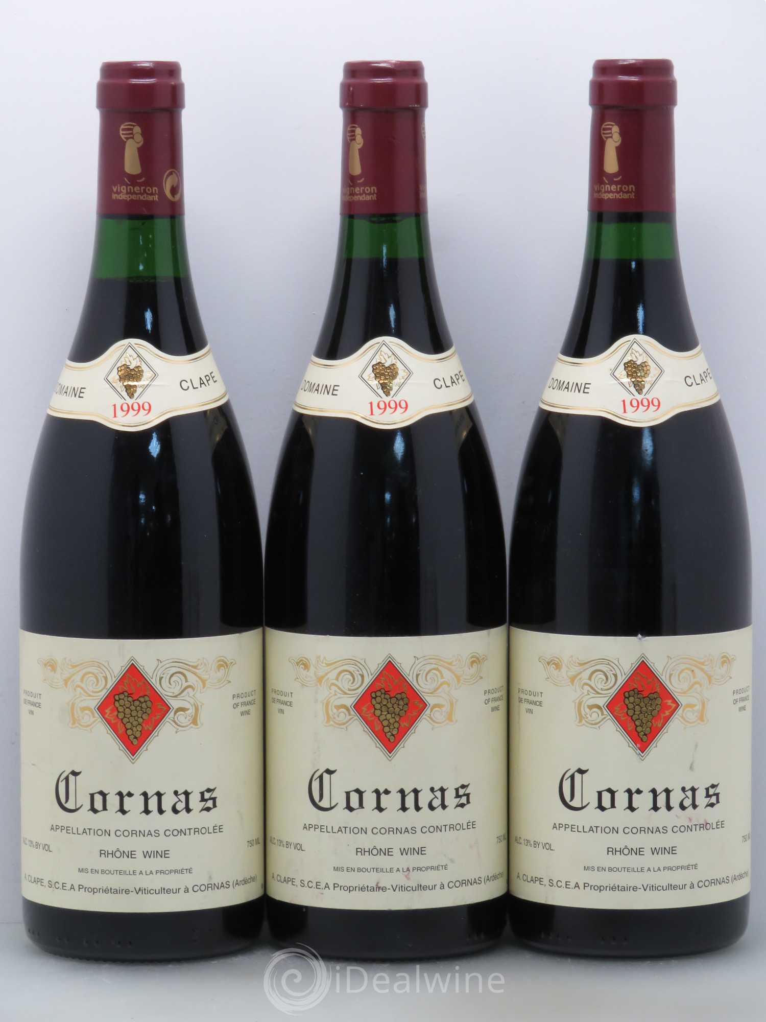 Cornas Auguste Clape 1999 - Lot de 3 bouteilles - 0