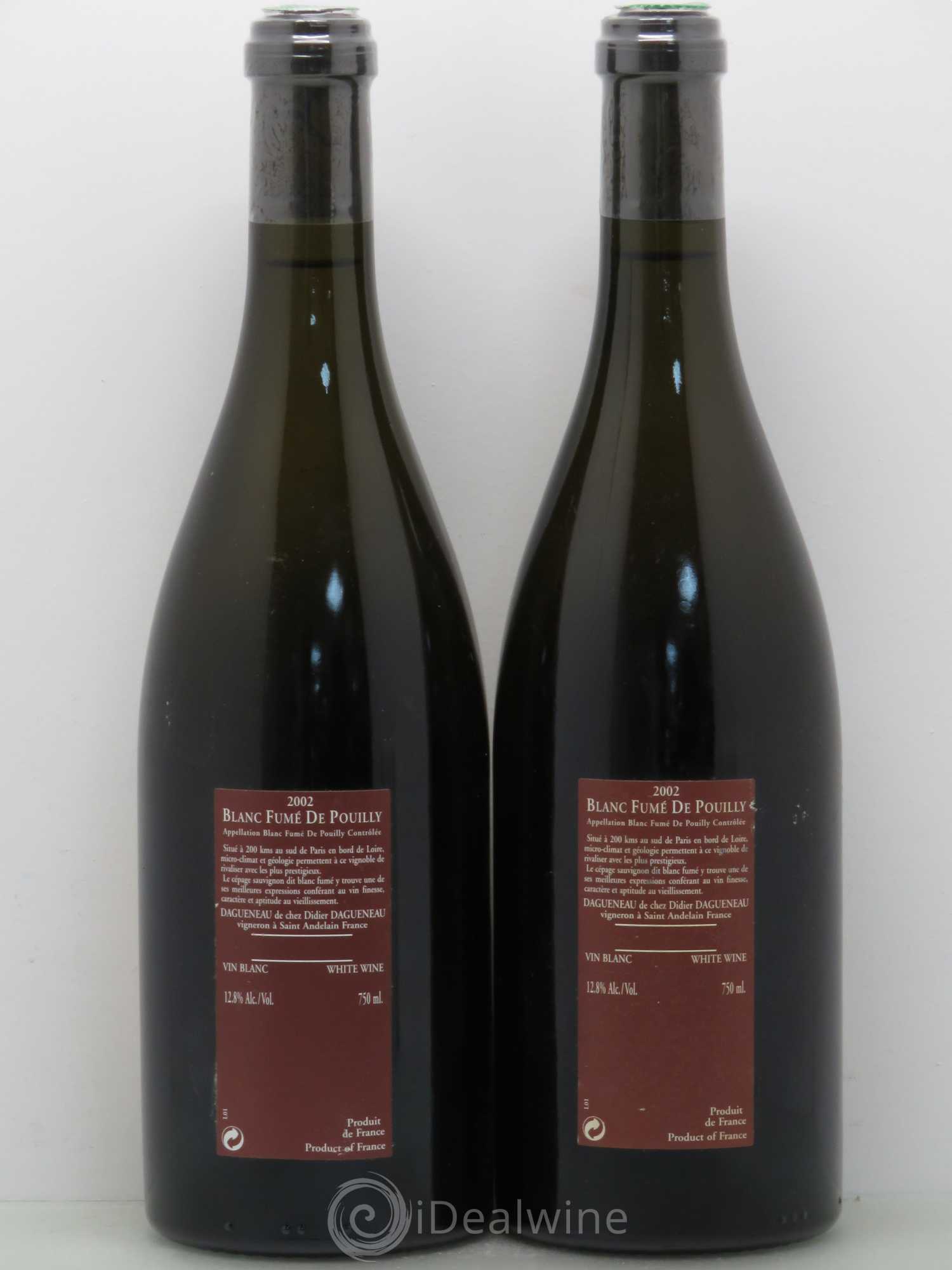 Vin de France (anciennement Pouilly-Fumé) Pur Sang Dagueneau (Domaine Didier - Louis-Benjamin) 2002 - Lot de 2 bouteilles - 1