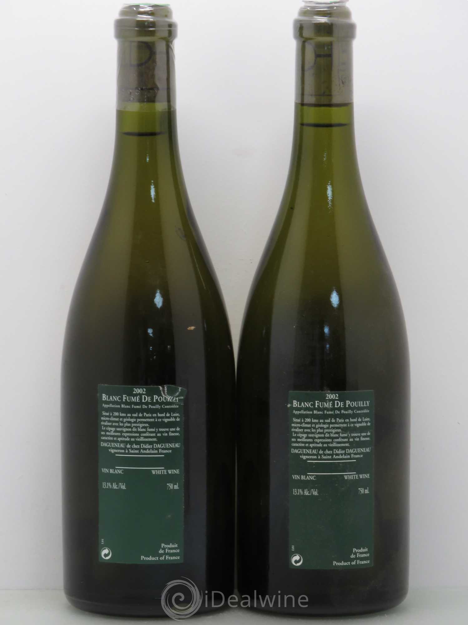 Vin de France (anciennement Pouilly-Fumé) Silex Dagueneau (Domaine Didier - Louis-Benjamin) 2002 - Lot de 2 bouteilles - 1