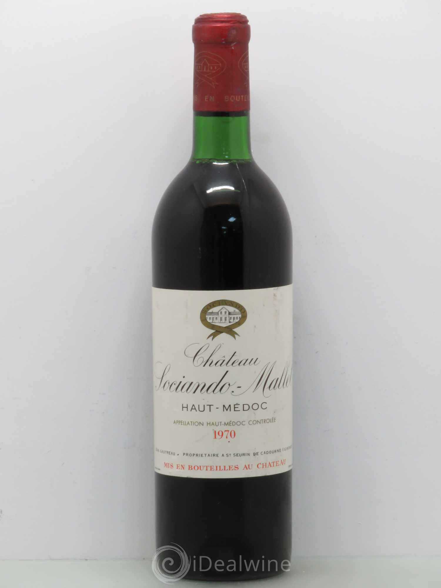 Château Sociando Mallet 1970 - Lot de 1 bouteille - 0