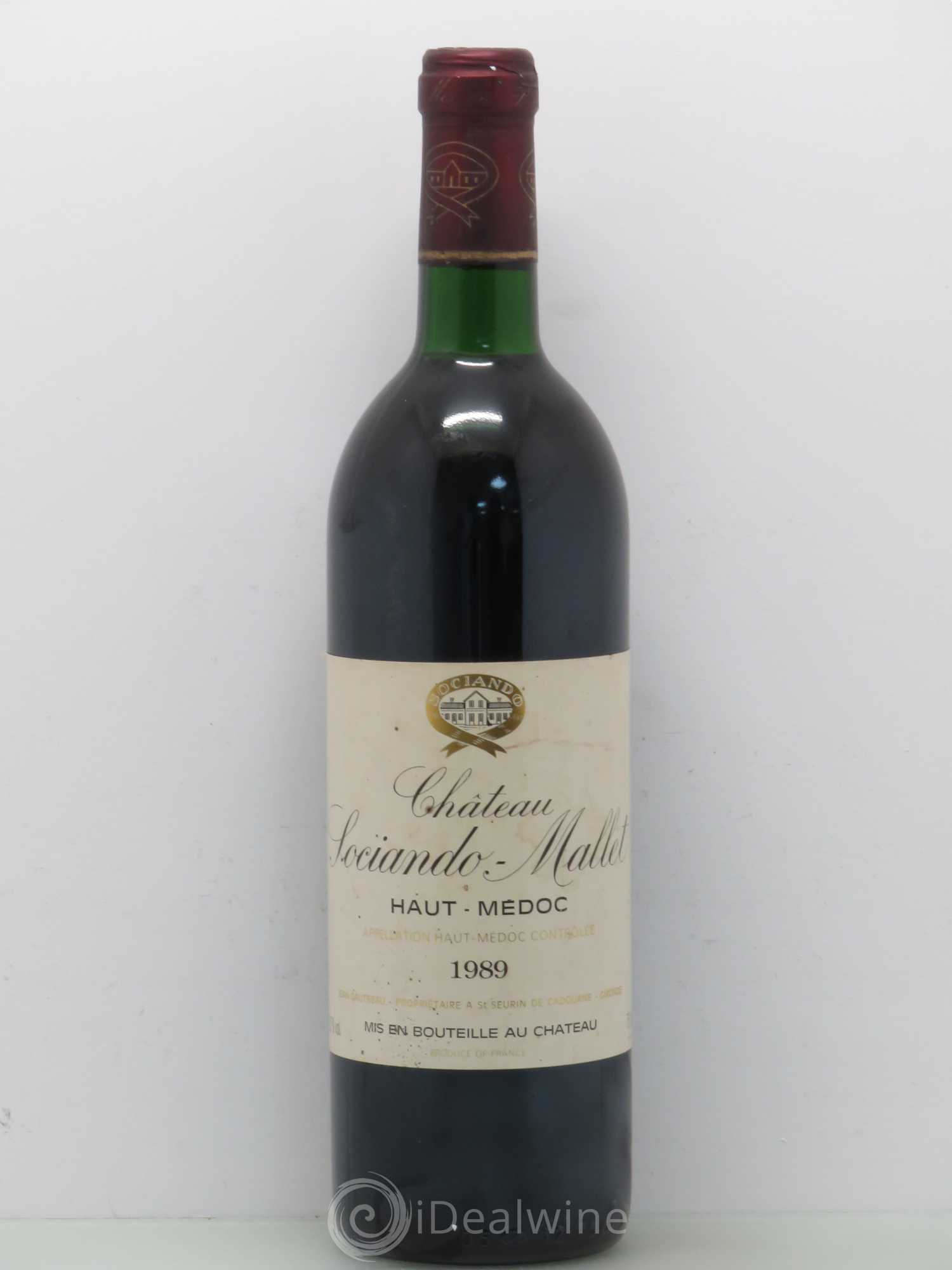 Château Sociando Mallet 1989 - Lot de 1 bouteille - 0