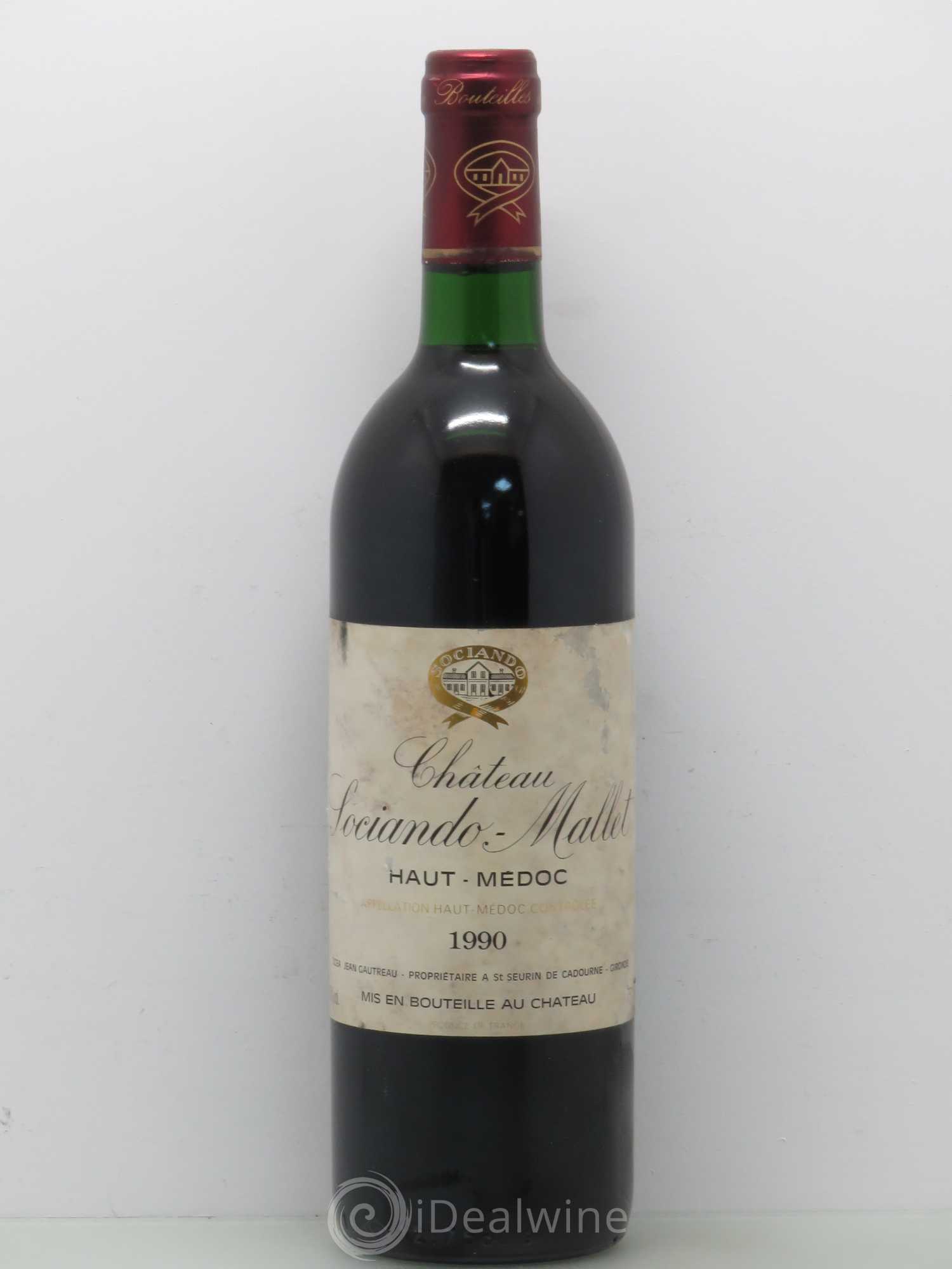 Château Sociando Mallet 1990 - Lot de 1 bouteille - 0
