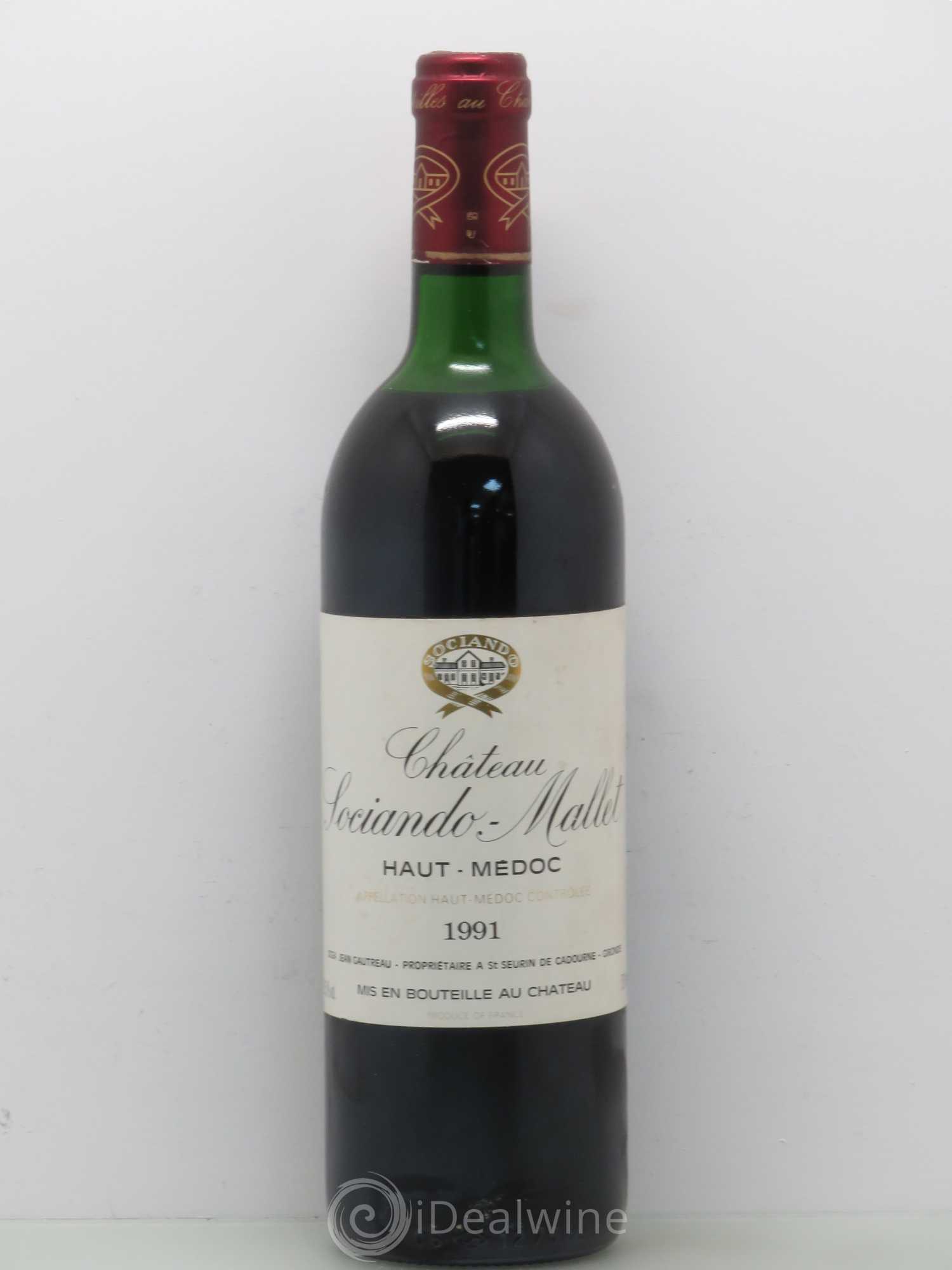 Château Sociando Mallet 1991 - Lot de 1 bouteille - 0
