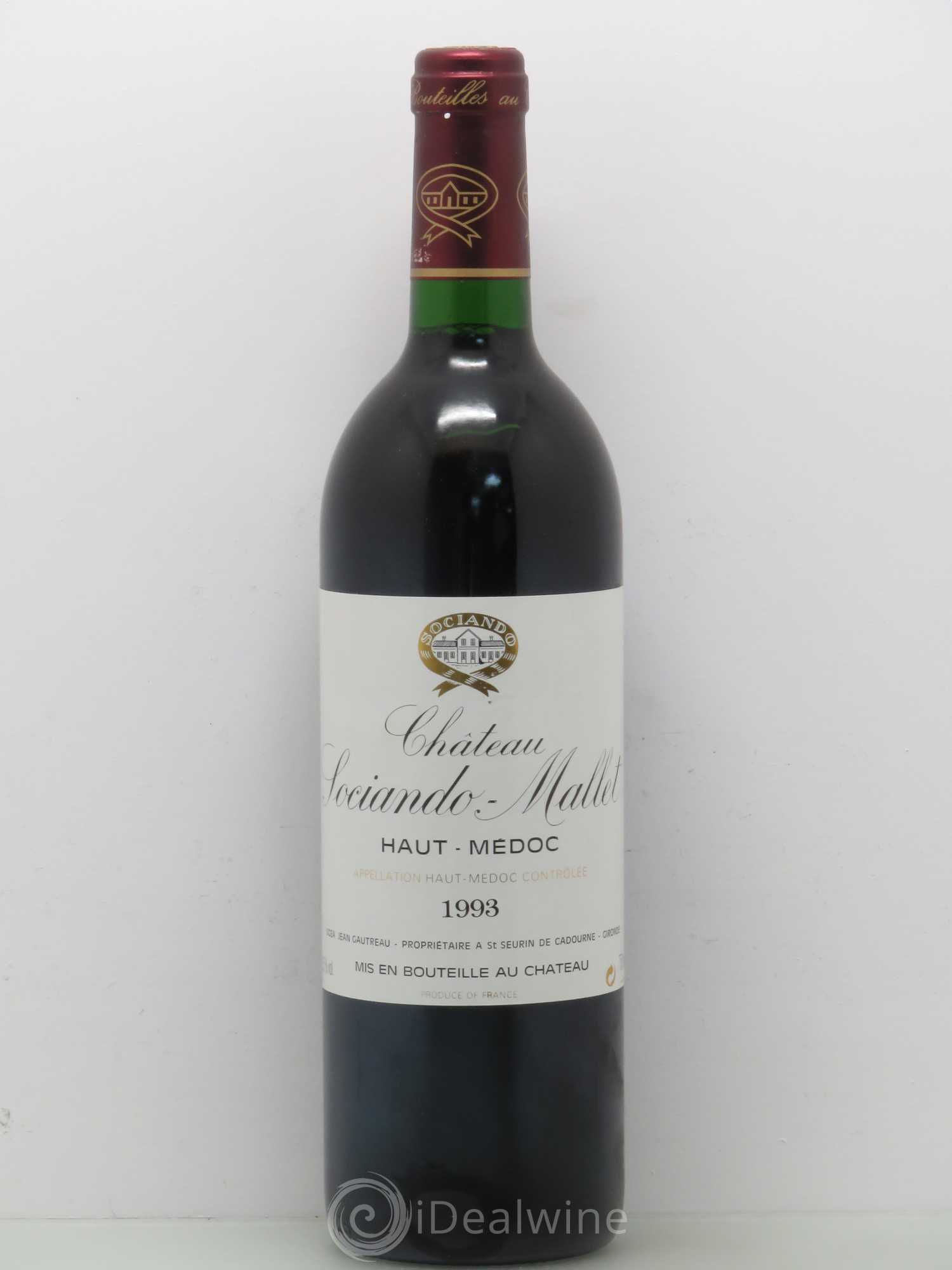 Château Sociando Mallet 1993 - Lot de 1 bouteille - 0