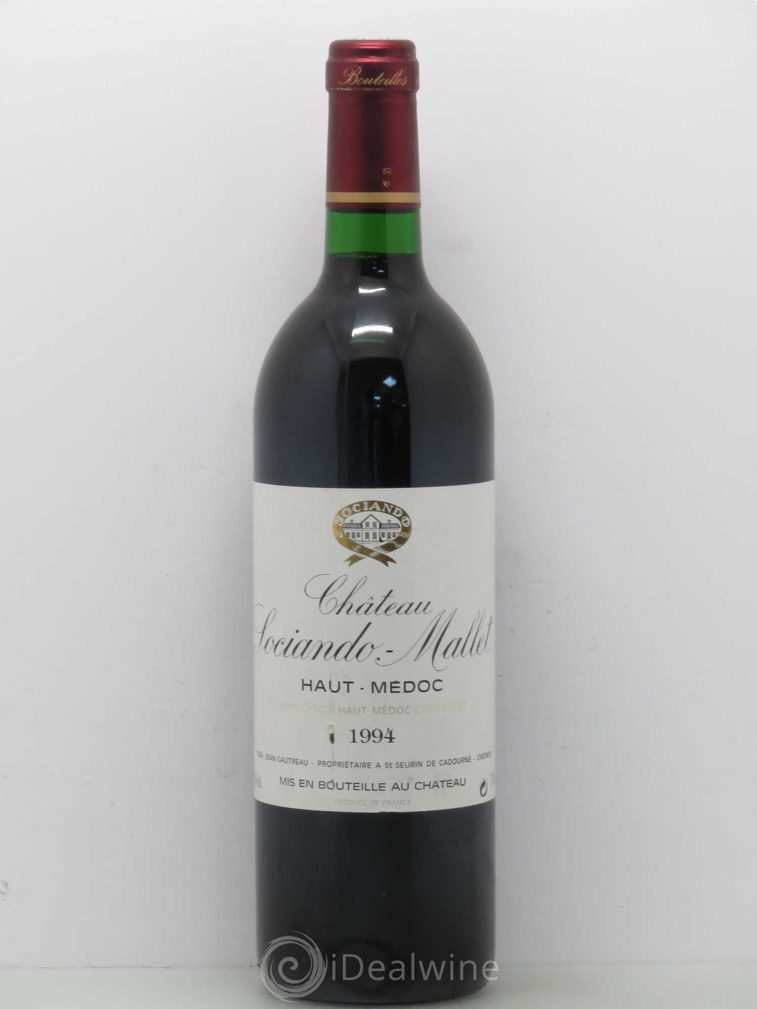 Château Sociando Mallet 1994 - Lot de 1 bouteille - 0