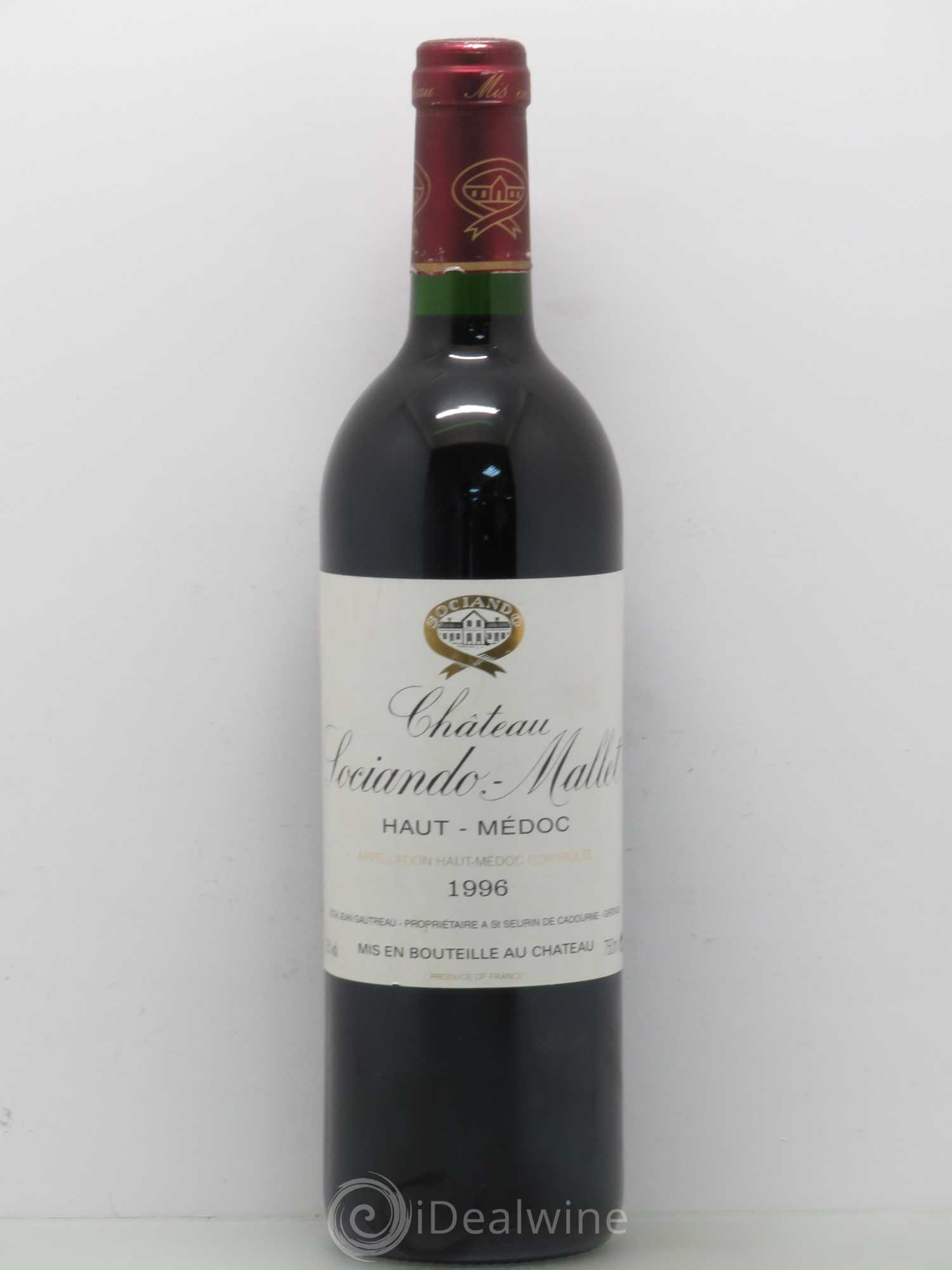Château Sociando Mallet 1996 - Lot de 1 bouteille - 0