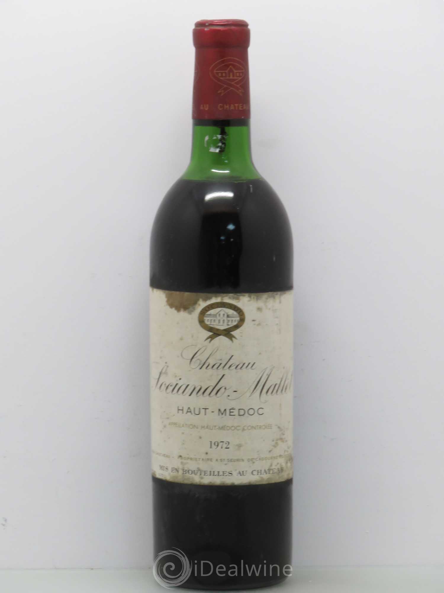 Château Sociando Mallet 1972 - Lot de 1 bouteille - 0
