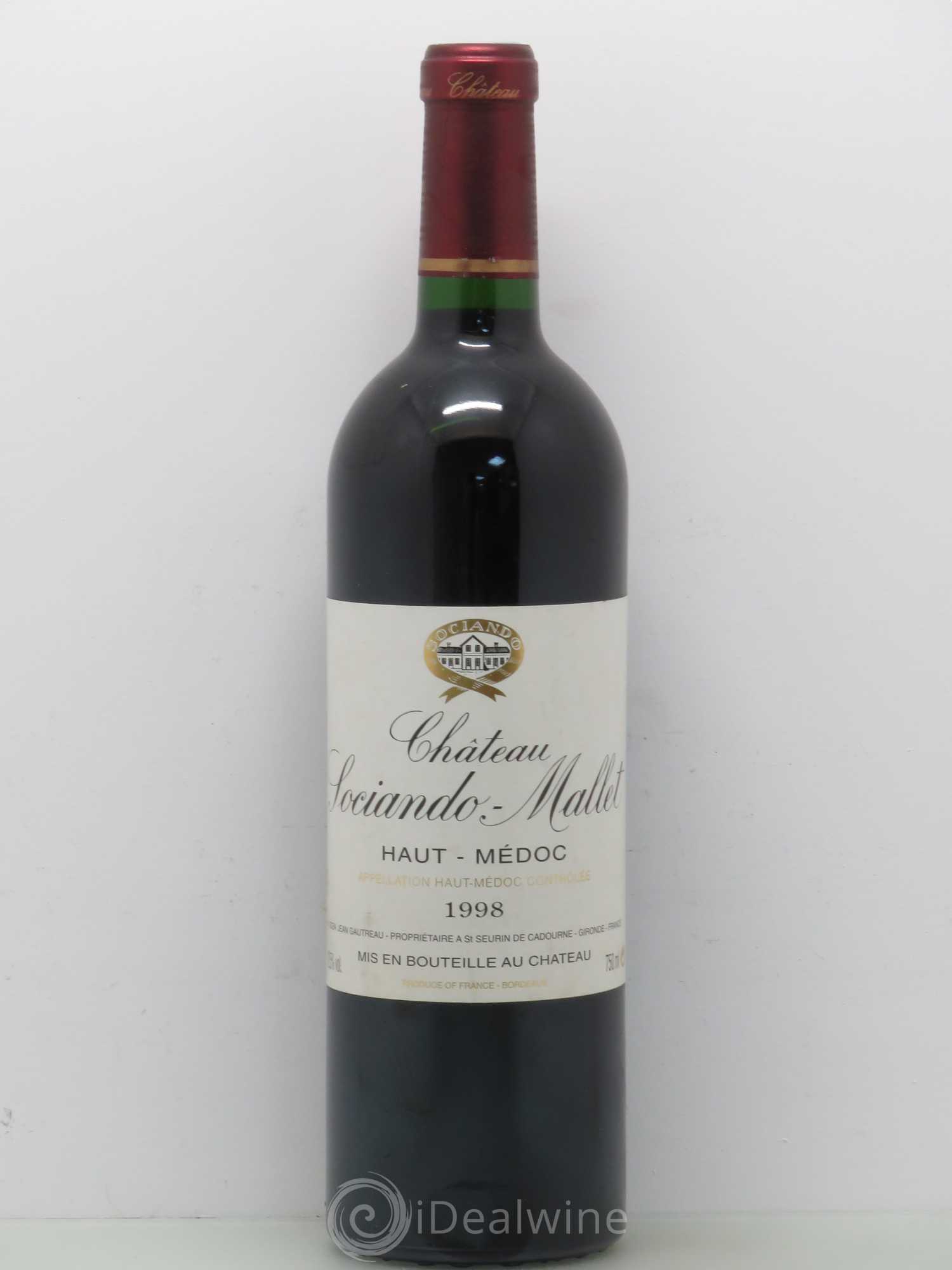 Château Sociando Mallet 1998 - Lot de 1 bouteille - 0