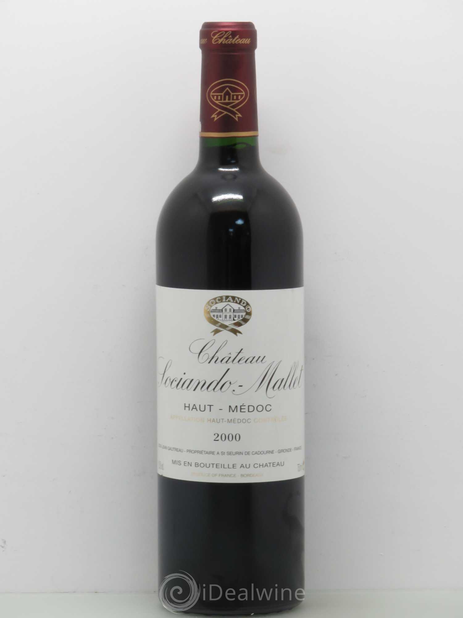 Château Sociando Mallet 2000 - Lot de 1 bouteille - 0