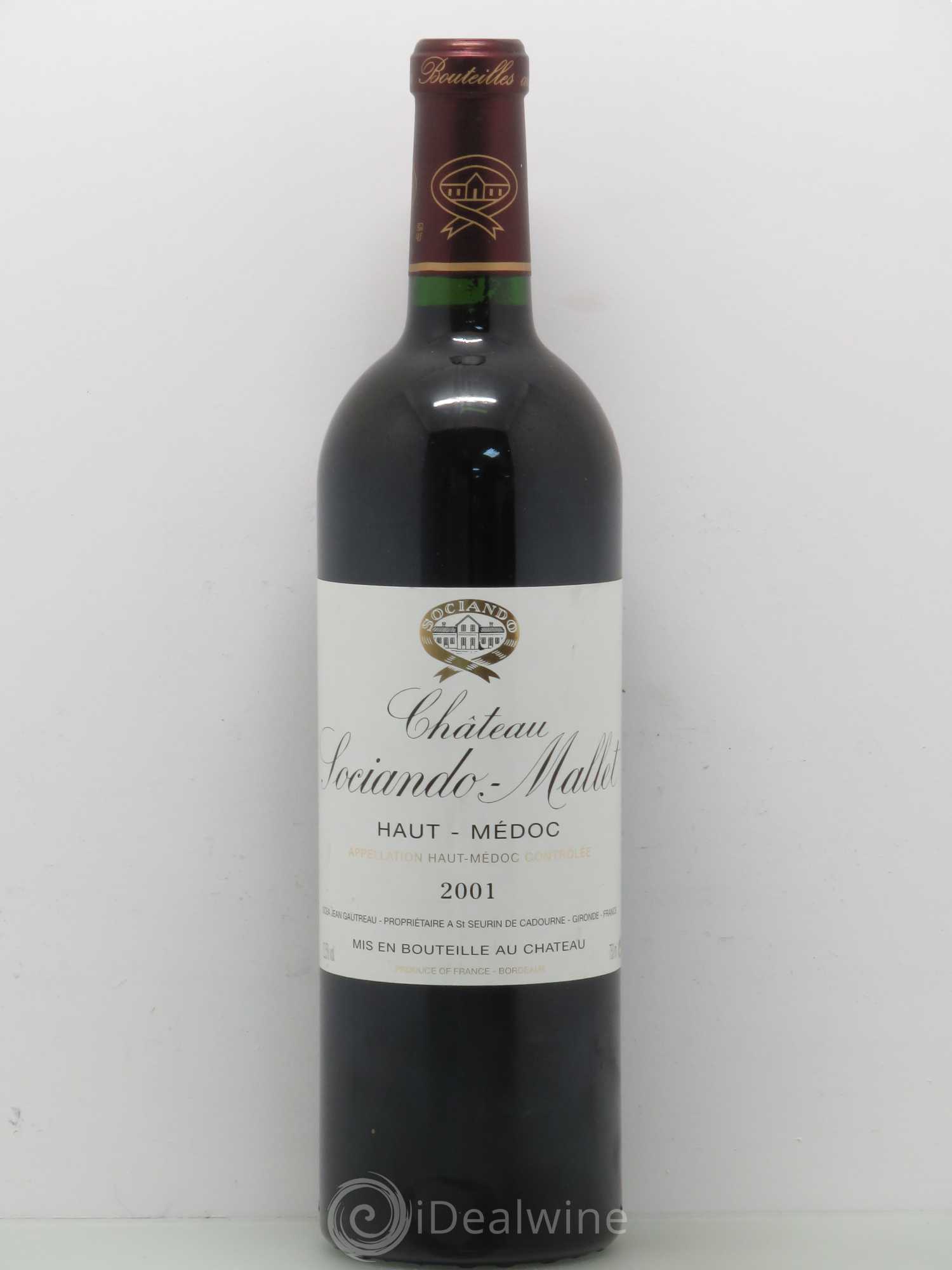 Château Sociando Mallet 2001 - Lot de 1 bouteille - 0