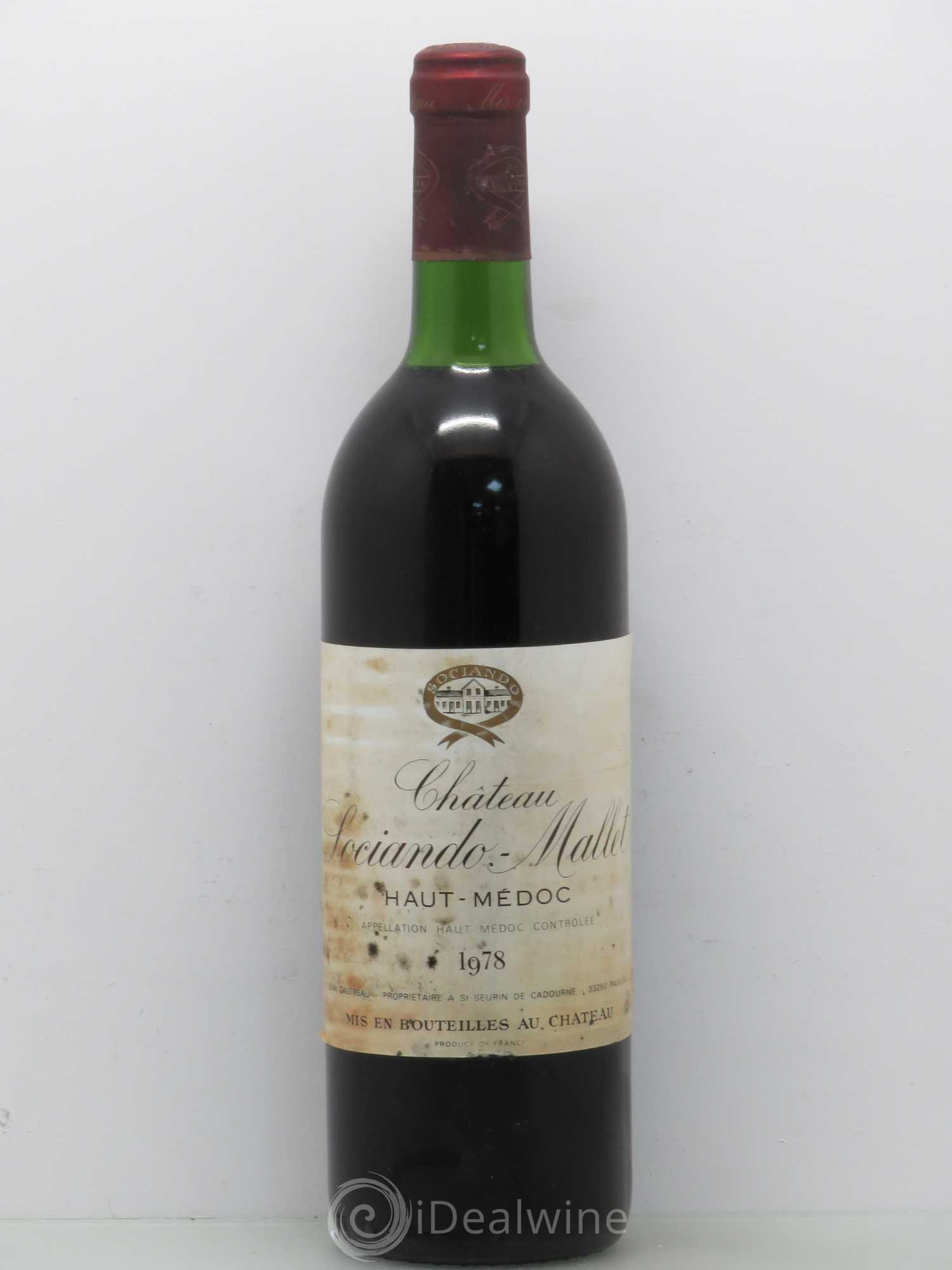 Château Sociando Mallet 1978 - Lot de 1 bouteille - 0