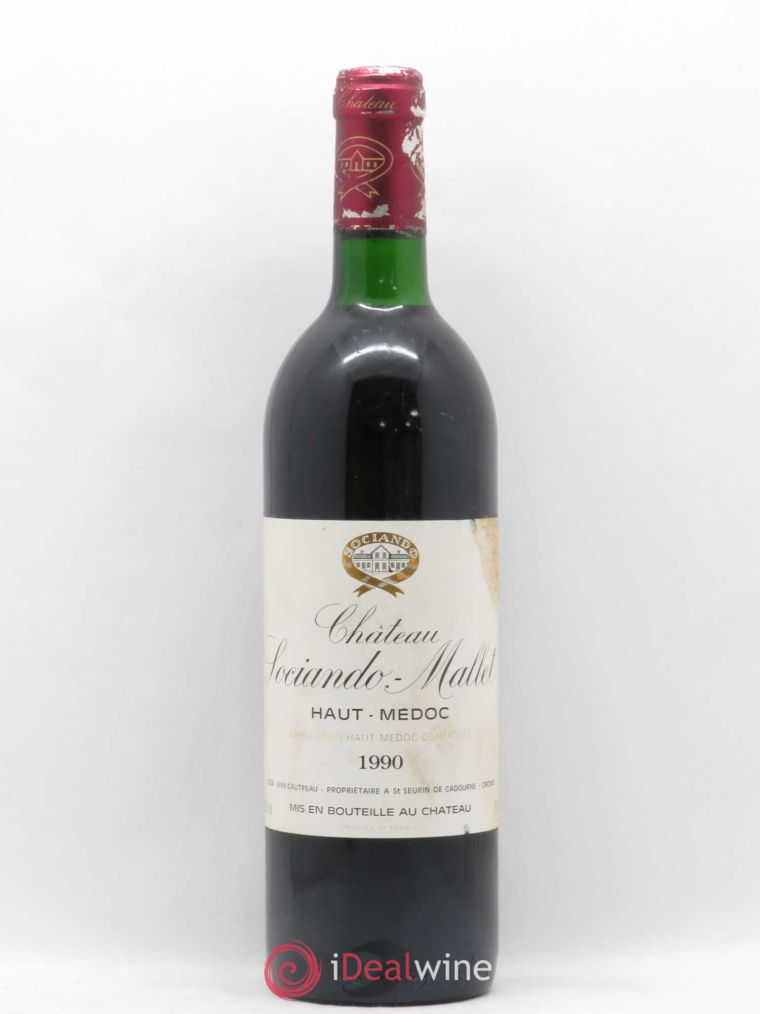Château Sociando Mallet 1990 - Lot de 1 bouteille - 0