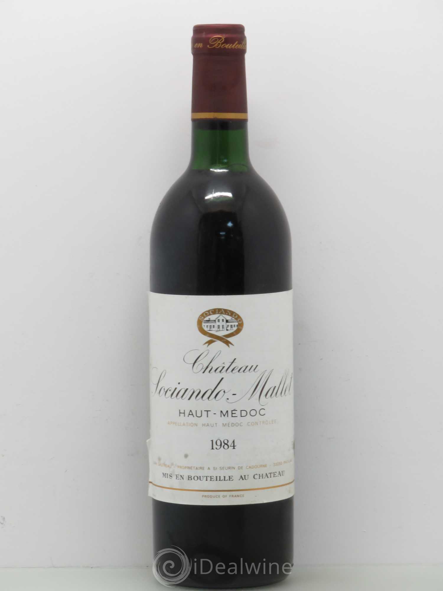 Château Sociando Mallet 1984 - Lot de 1 bouteille - 0