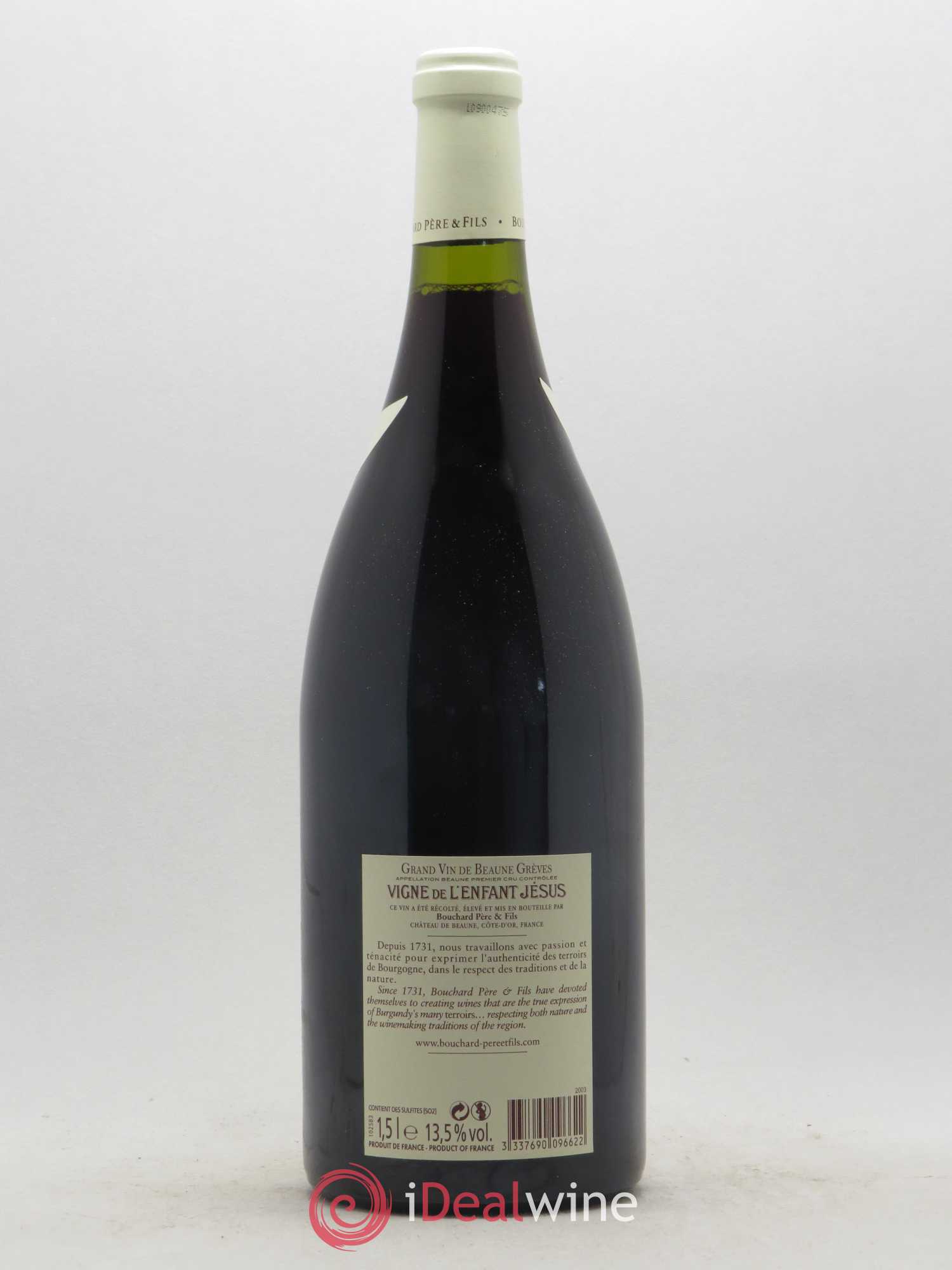 Beaune 1er Cru Grèves - Vigne de l'Enfant Jésus Bouchard Père & Fils 2003 - Lot de 1 magnum - 1