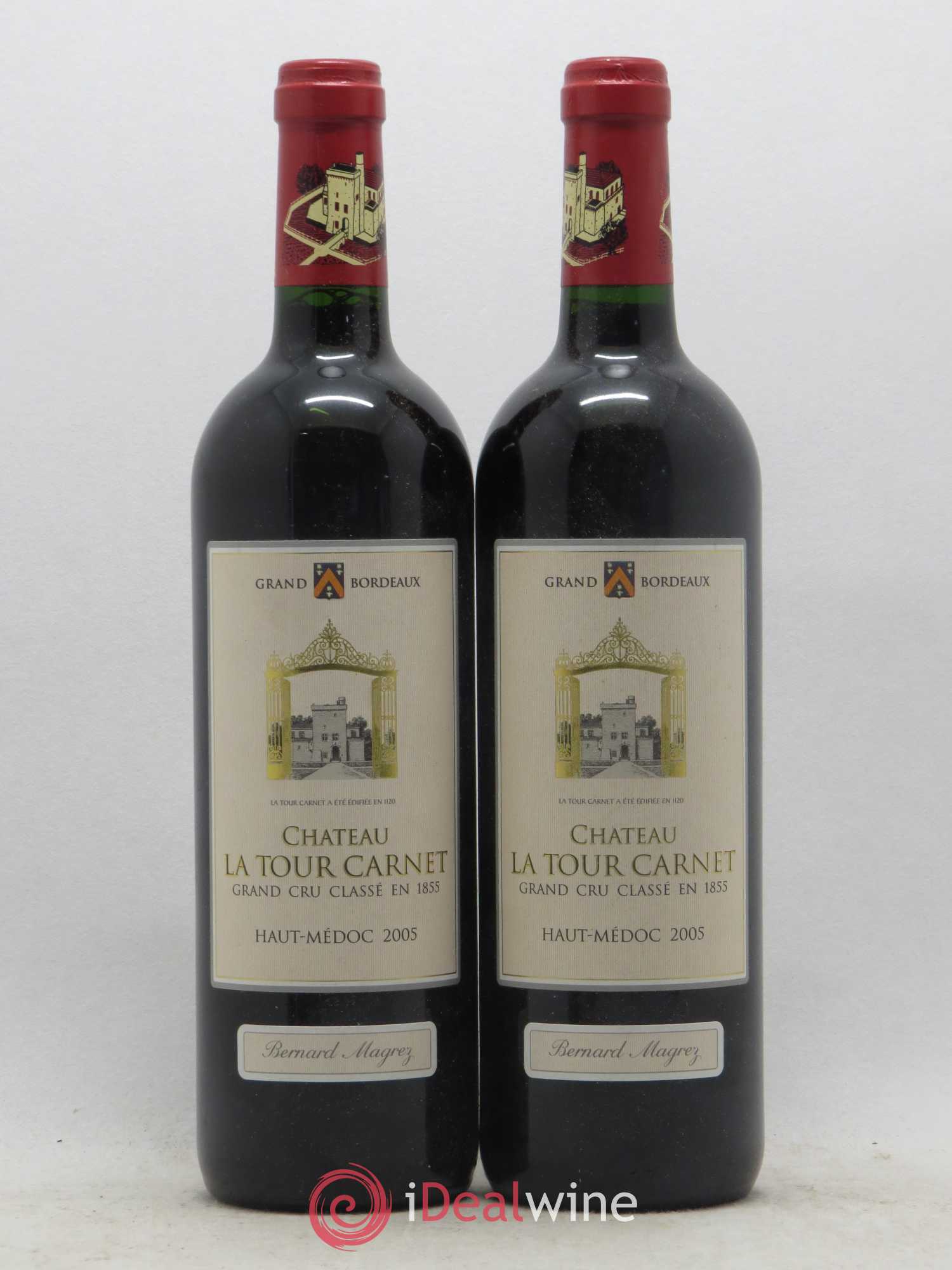 Château la Tour Carnet 4ème Grand Cru Classé 2005 - Lot de 2 bouteilles - 0