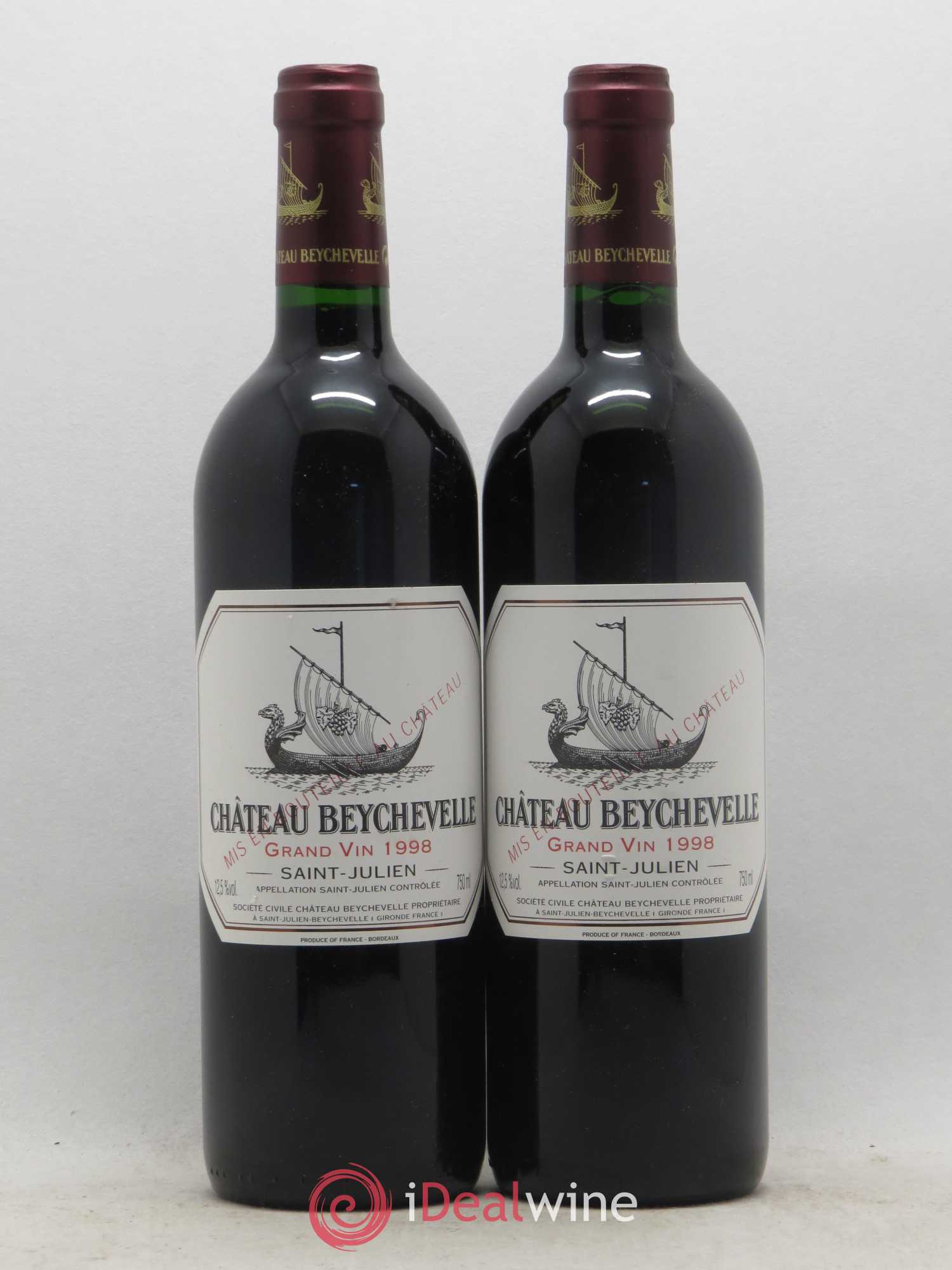 Château Beychevelle 4ème Grand Cru Classé 1998 - Lot de 2 bouteilles - 0