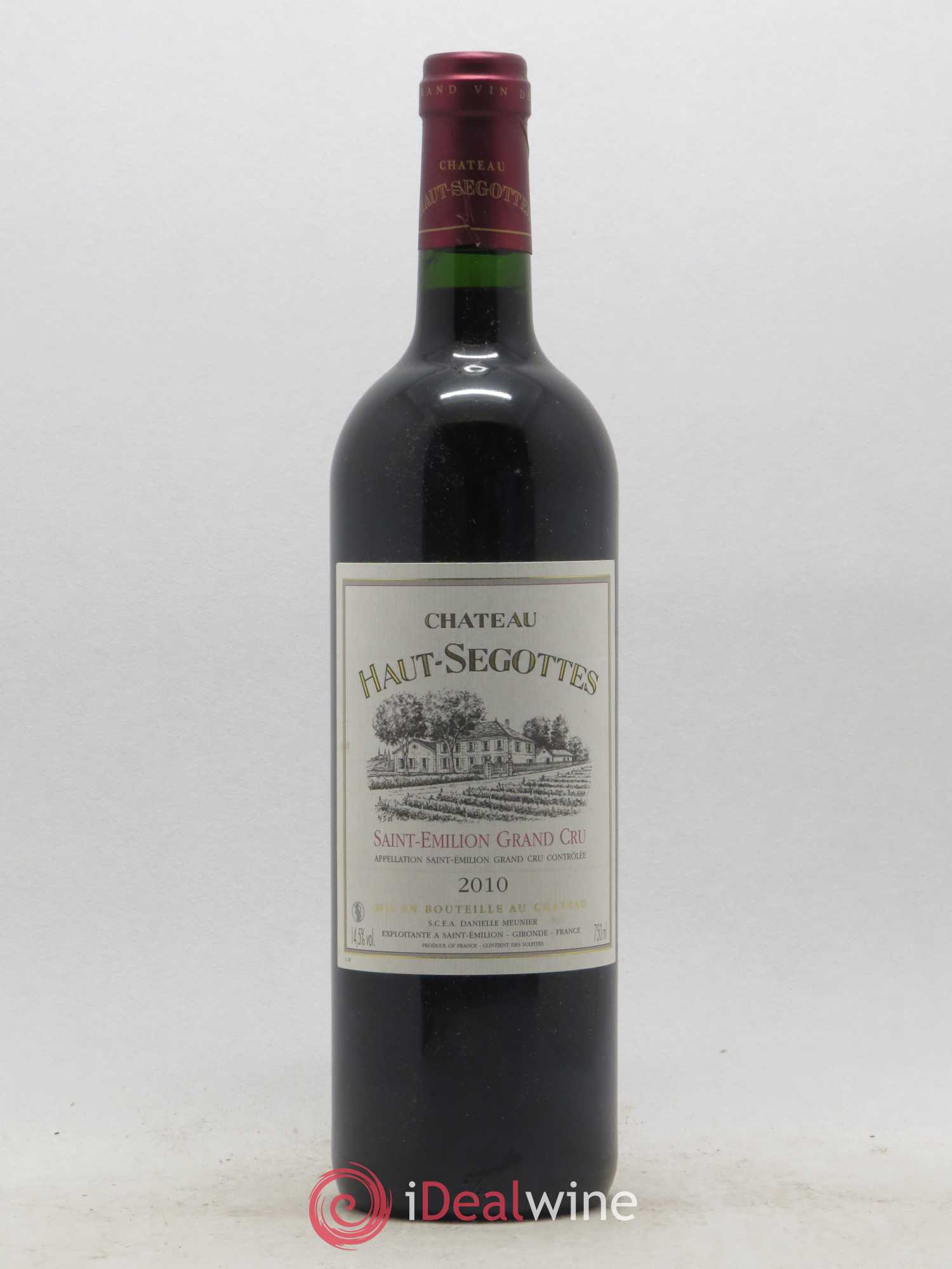 Saint-Émilion Grand Cru Château Haut Segottes 2010 - Lot de 1 bouteille - 0