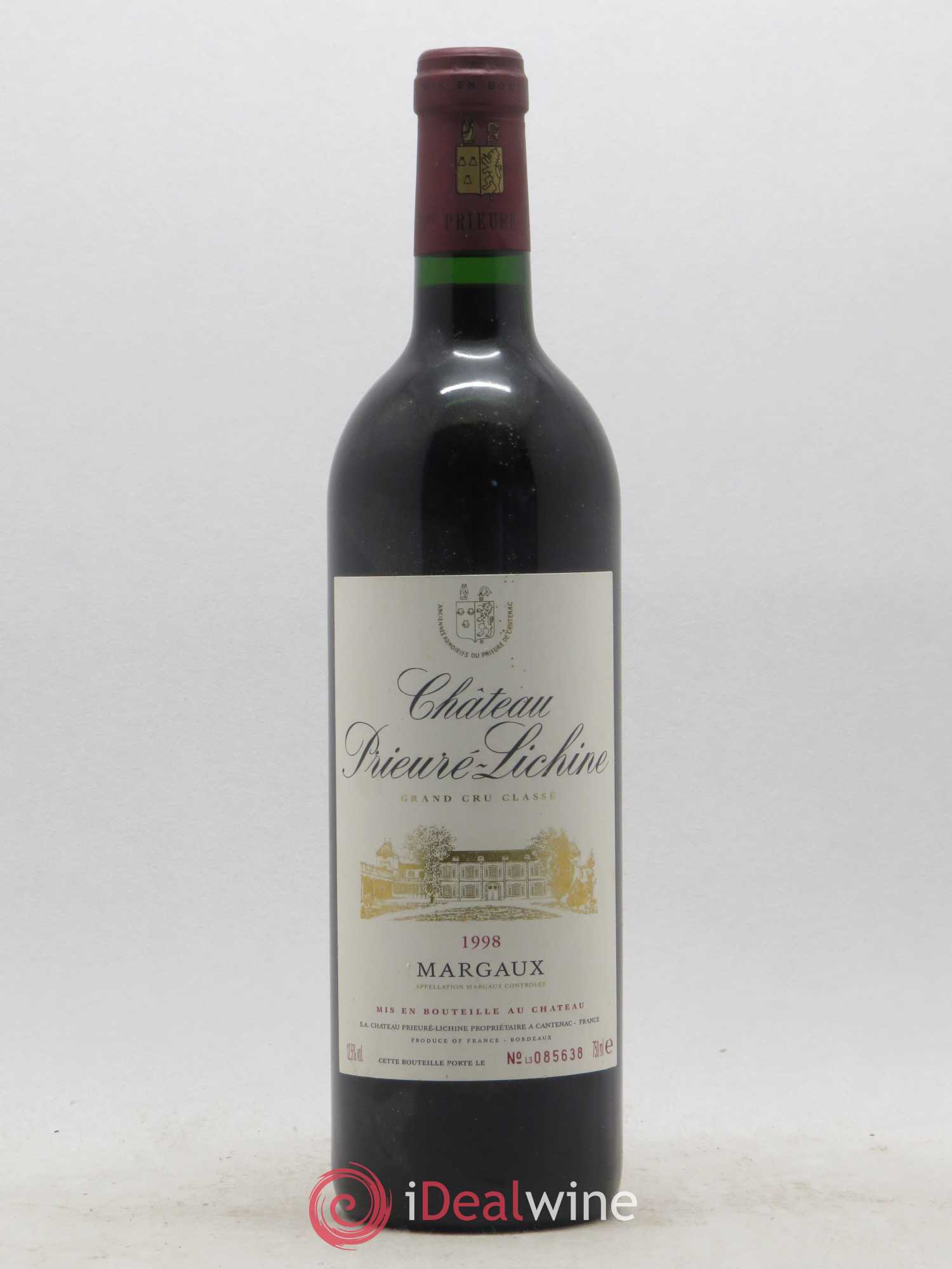 Château Prieuré Lichine 4ème Grand Cru Classé 1998 - Lot de 1 bouteille - 0