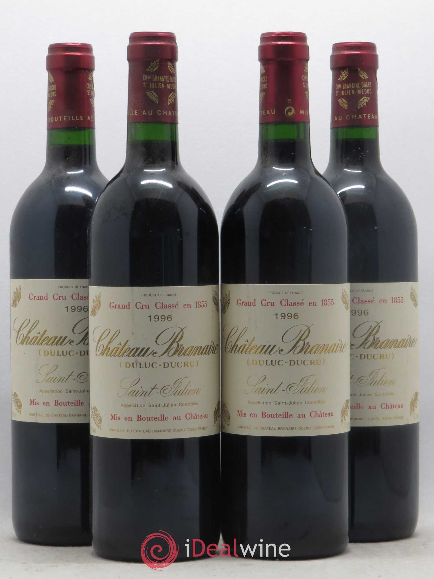 Château Branaire Ducru 4ème Grand Cru Classé 1996 - Lot de 4 bouteilles - 0