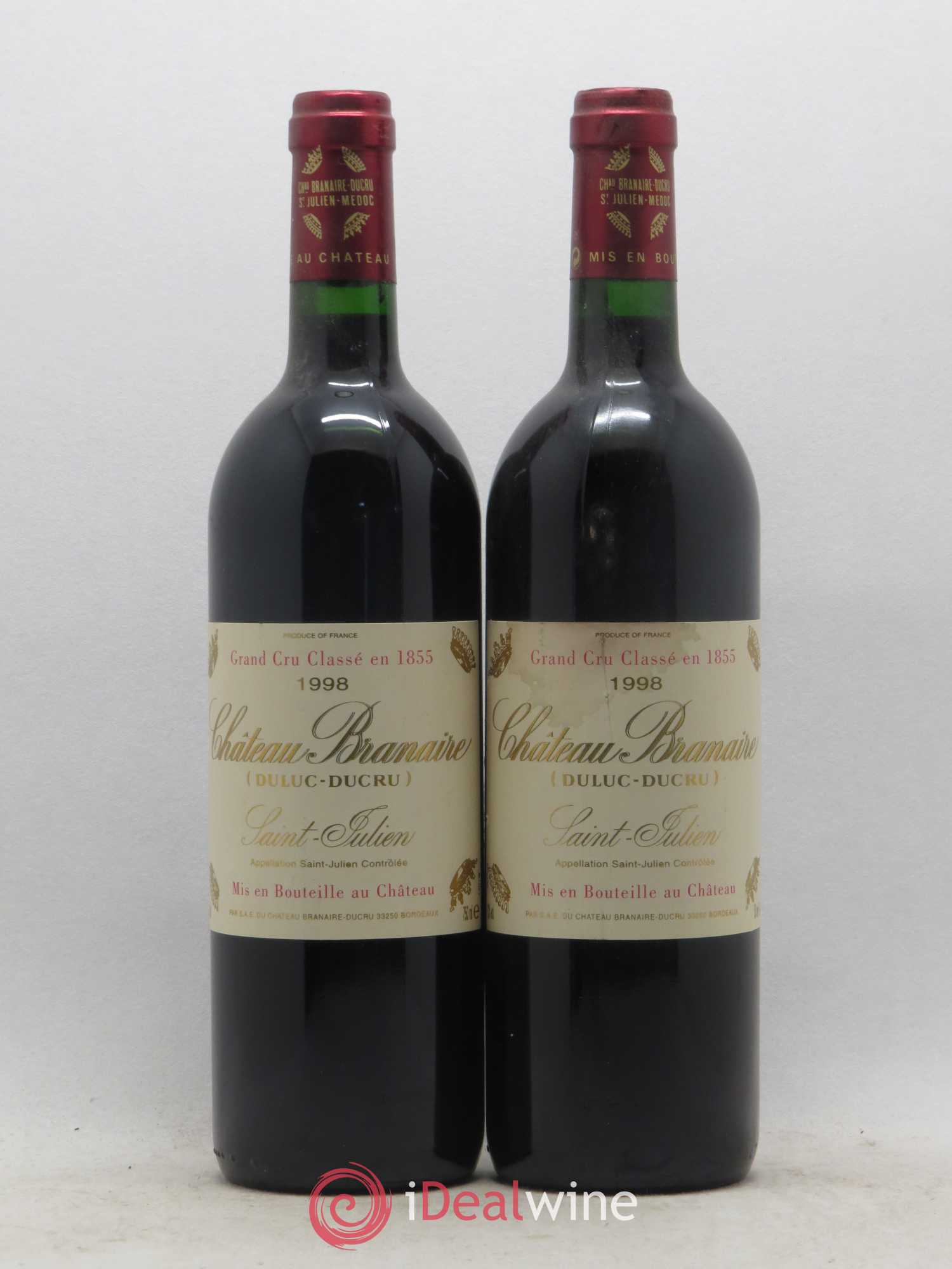 Château Branaire Ducru 4ème Grand Cru Classé 1998 - Lot de 2 bouteilles - 0