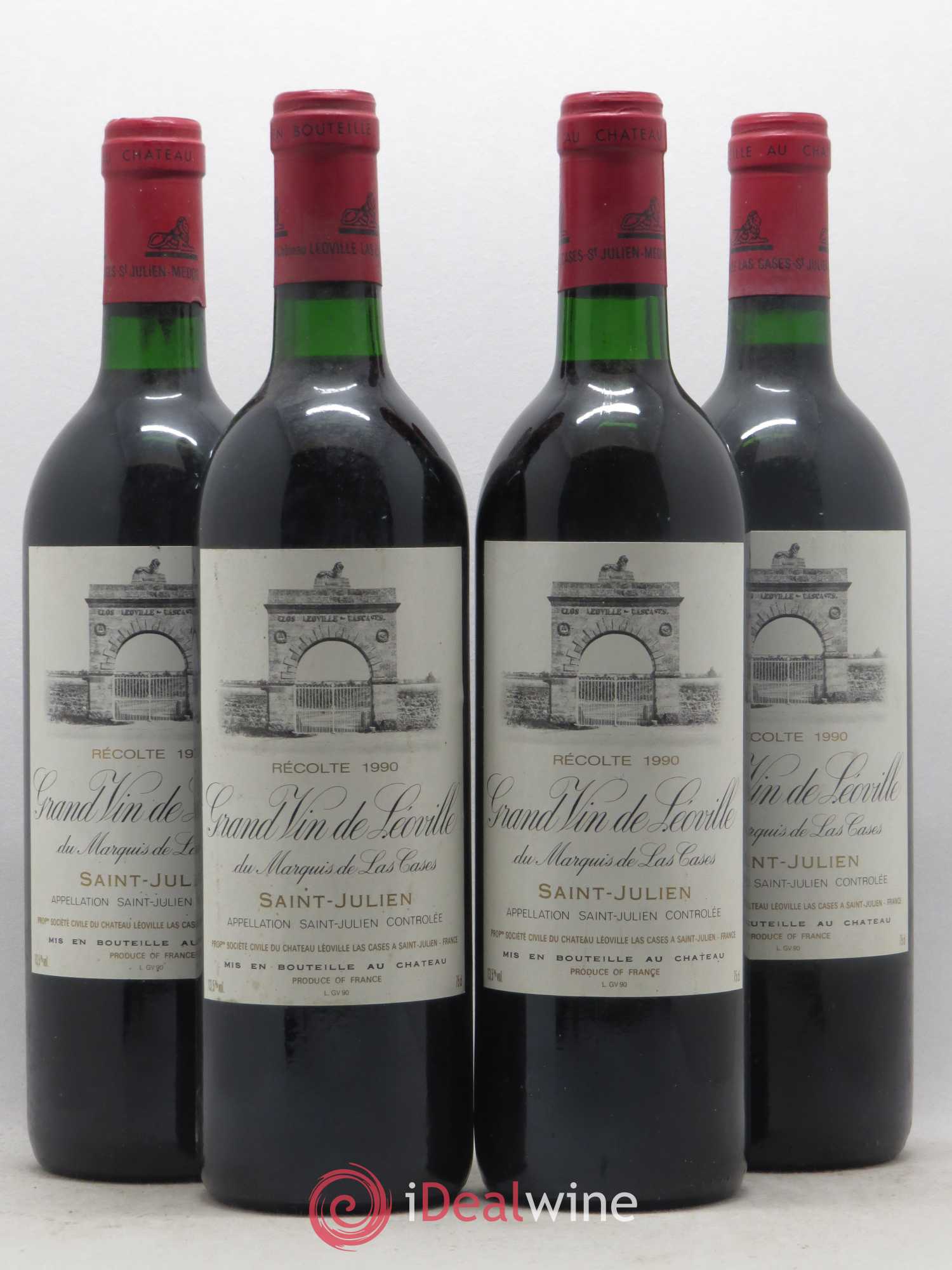 Château Léoville Las Cases 2ème Grand Cru Classé 1990 - Lot de 4 bouteilles - 0