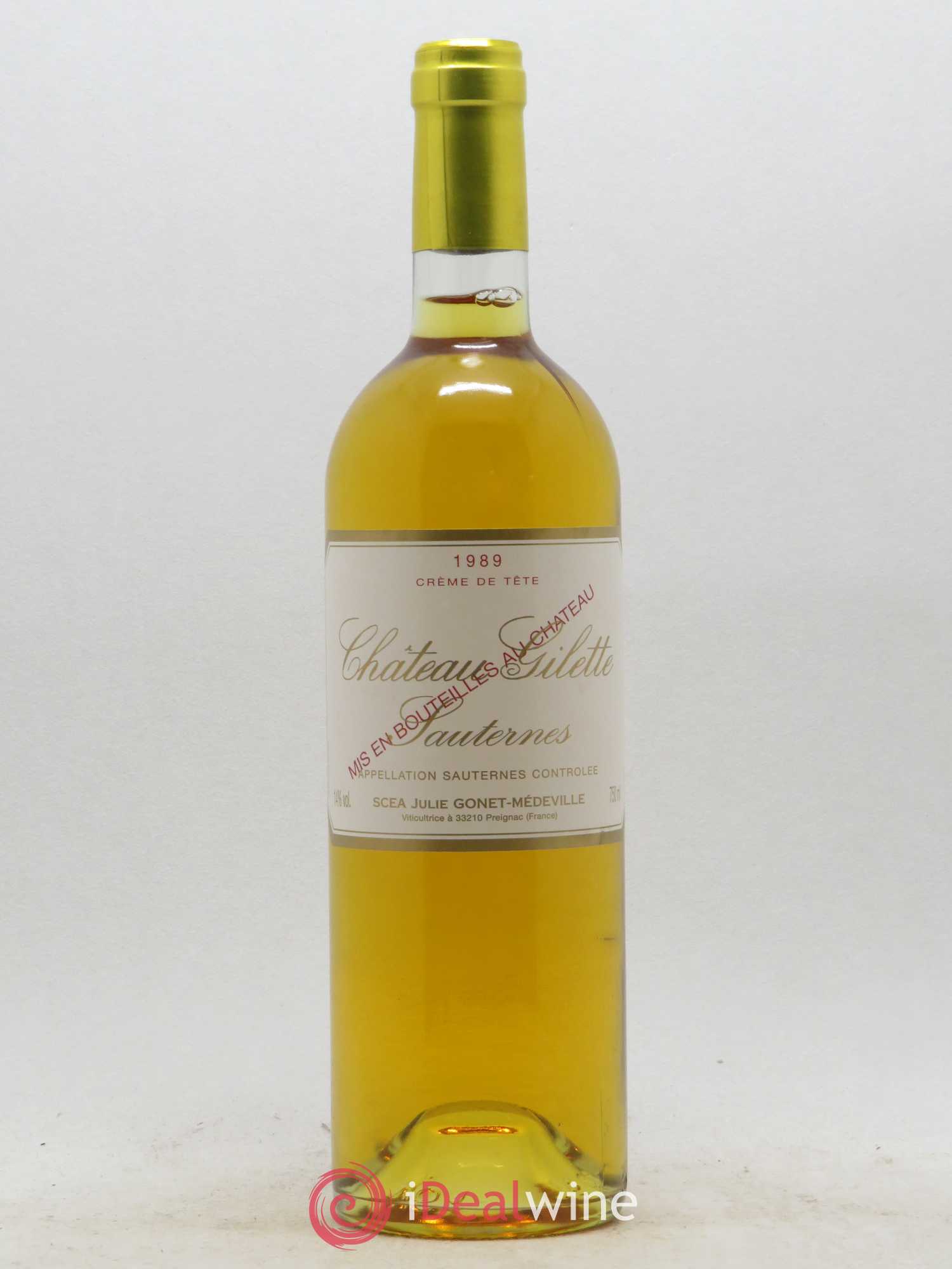 Château Gilette - Crème de Tête 1989 - Lot de 1 bouteille - 0