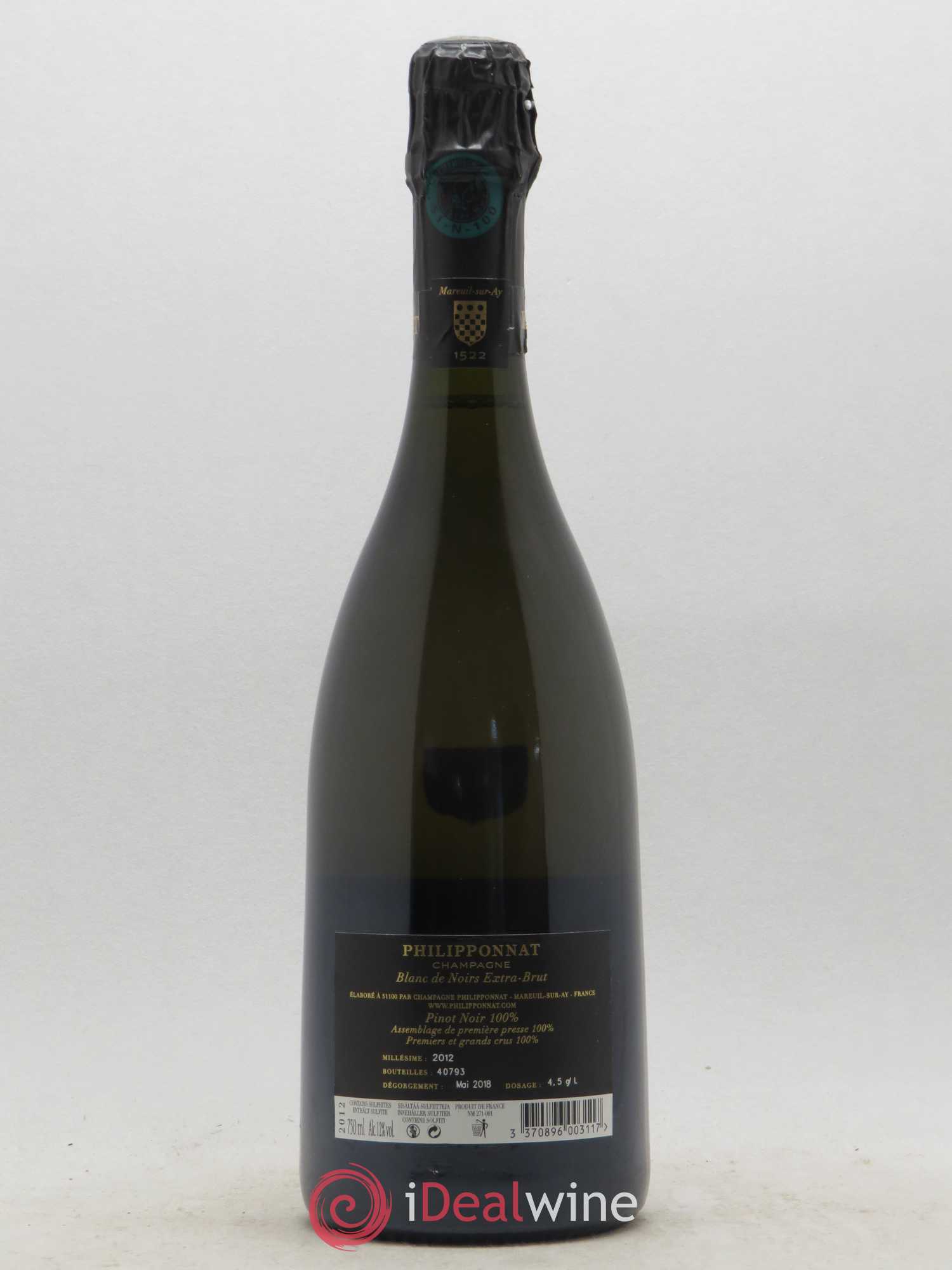 Champagne Philipponnat Blanc de Noirs Extra Brut 2012 - Lot of 1 bottle - 1