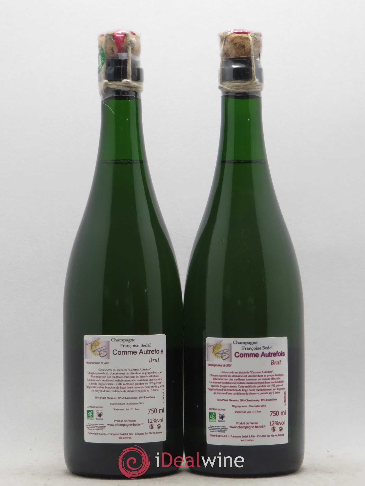 Comme Autrefois Brut Françoise Bedel et Fils - Lot de 2 bouteilles - 1