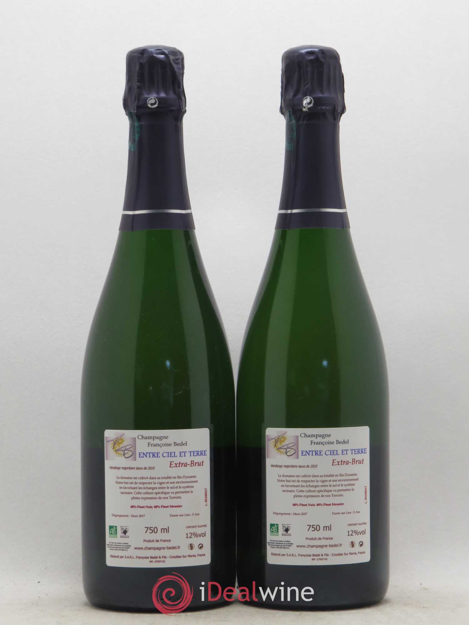 Entre Ciel et Terre Extra-Brut Françoise Bedel et Fils - Lot de 2 bouteilles - 1