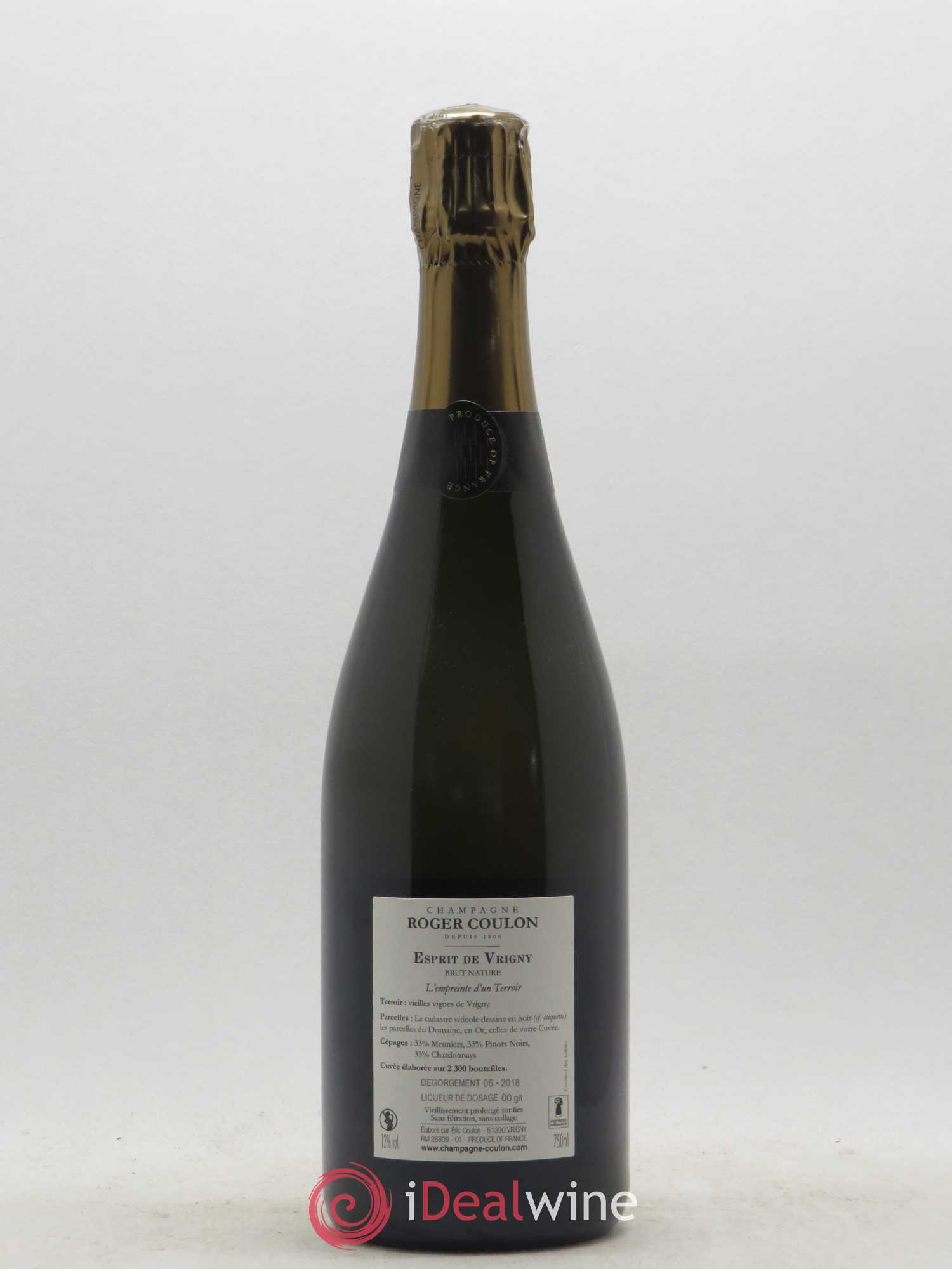 Champagne Roger Coulon Esprit de Vrigny Premier Cru Brut Nature - Lot of 1 bottle - 1
