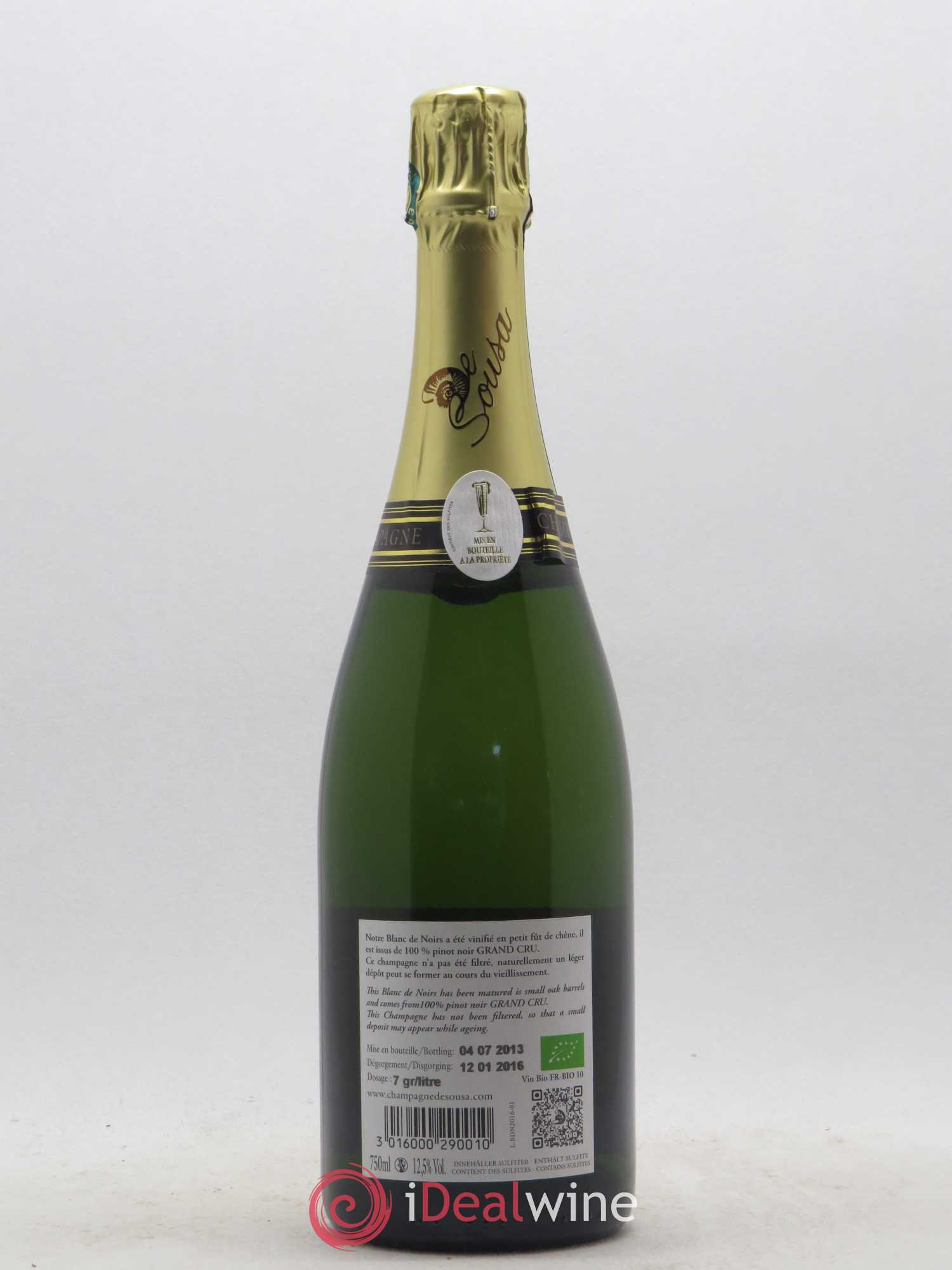Blanc de Noirs Grand Cru Brut De Sousa - Lot de 1 bouteille - 1