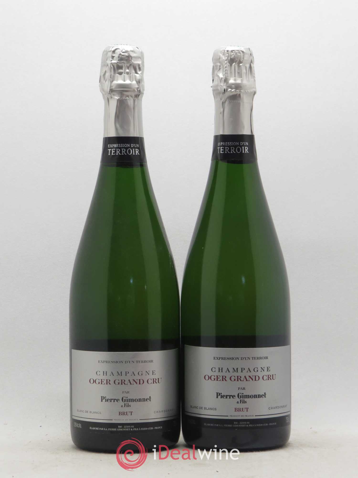 Champagne Gimonnet Oger Grand Cru Blanc de blancs Brut - Posten von 2 Flaschen - 0
