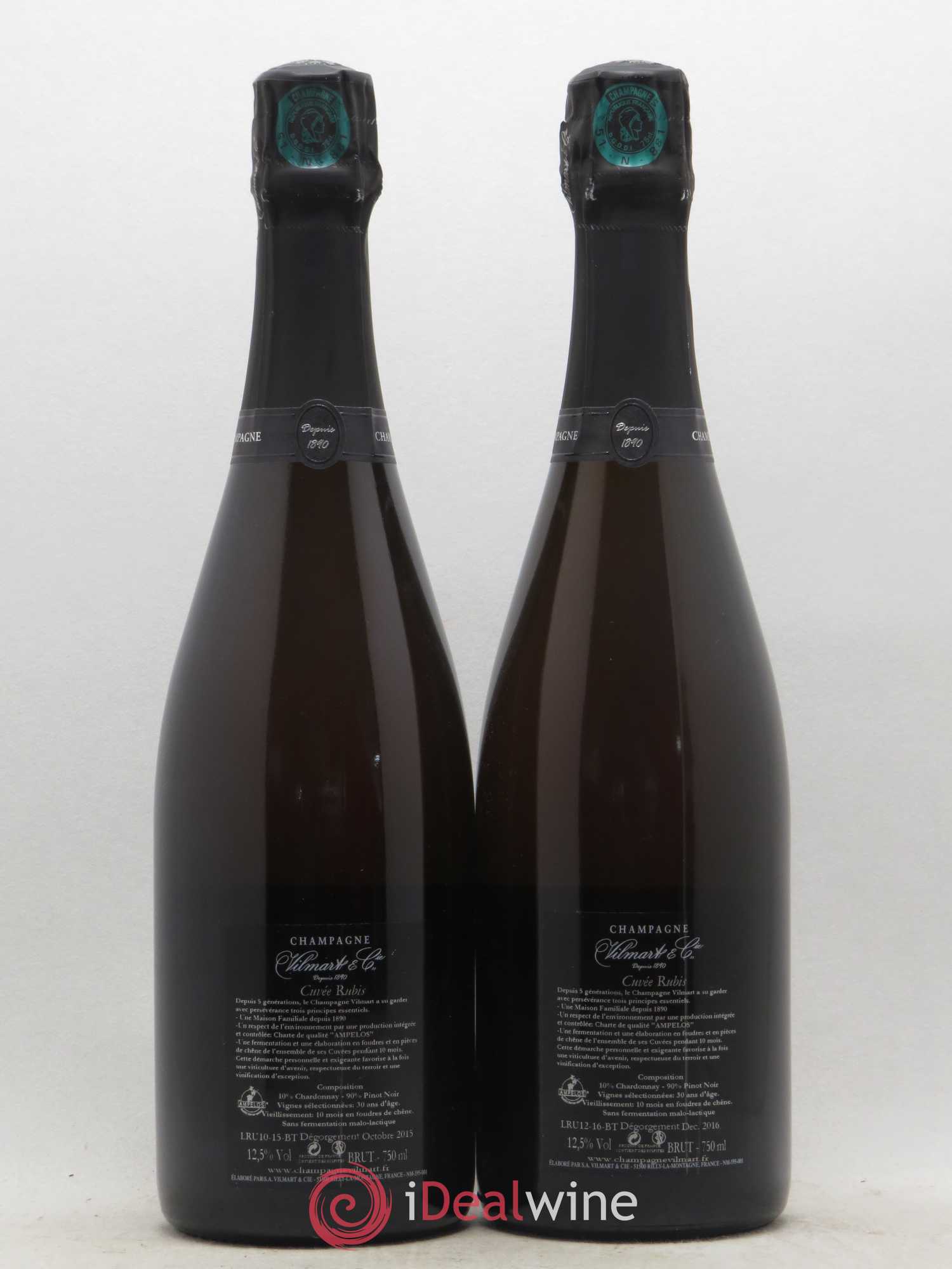 Champagne - Vilmart Cuvée Rubis Premier Cru Brut - Posten von 2 Flaschen - 1
